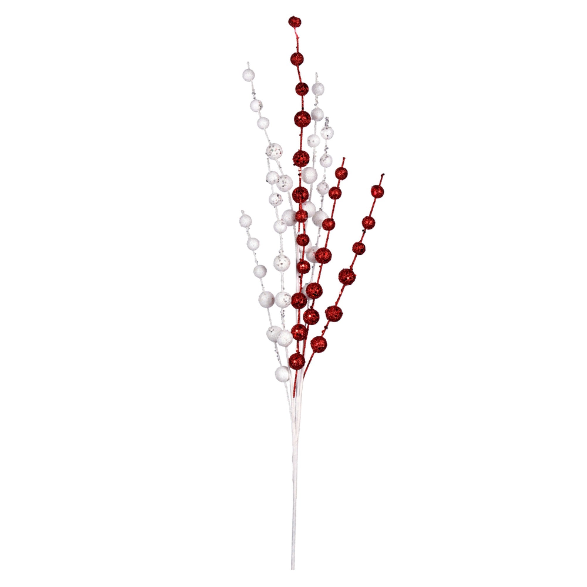 20” Red/White Glitter Ball Spray 6/Bag
