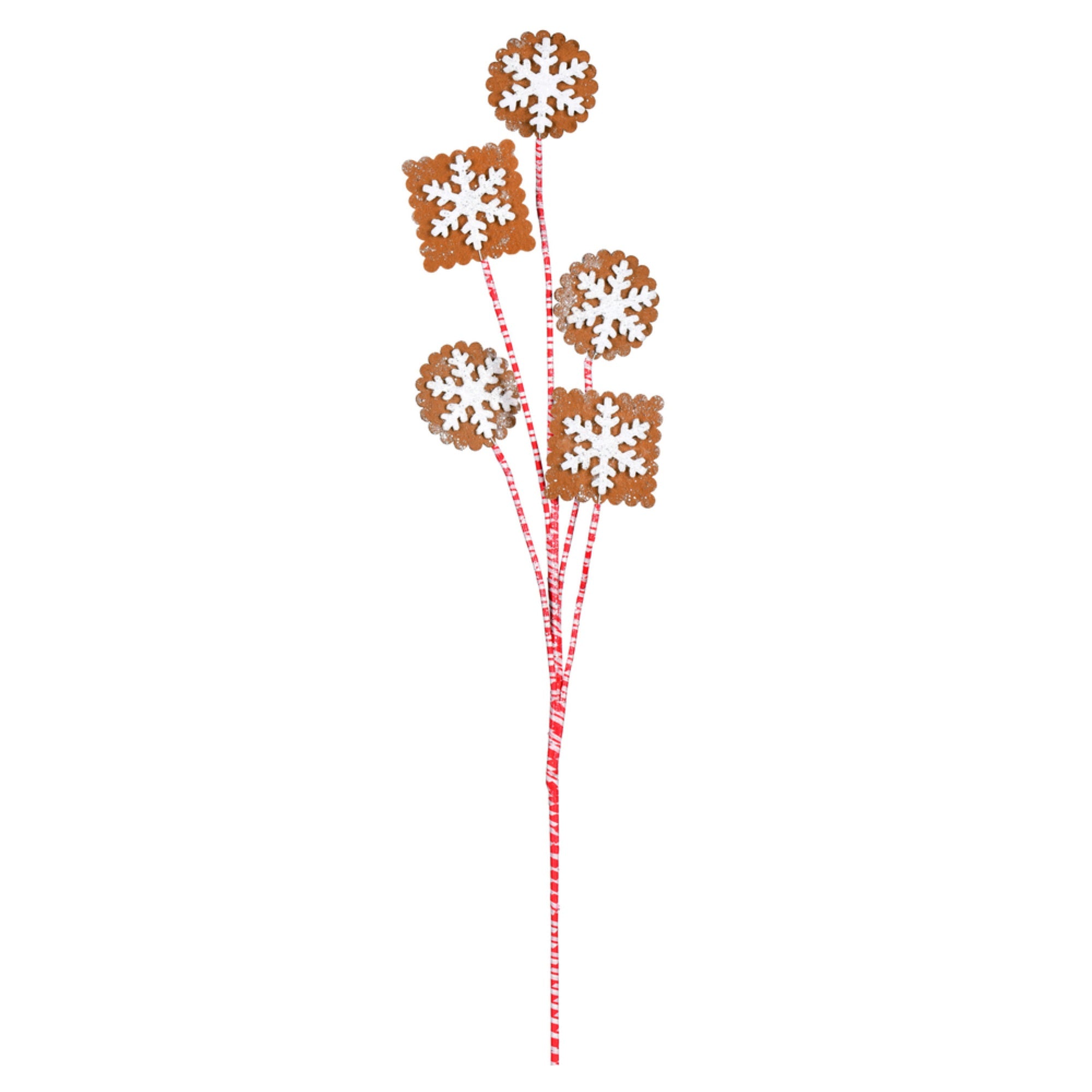 20” Gingerbread Snowflake Spray 6/Bag