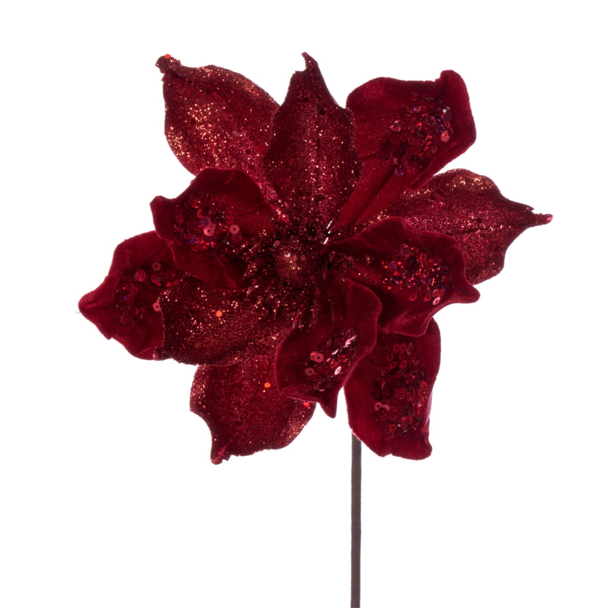 15” Red Deluxe Magnolia 8” Flower 6/bag