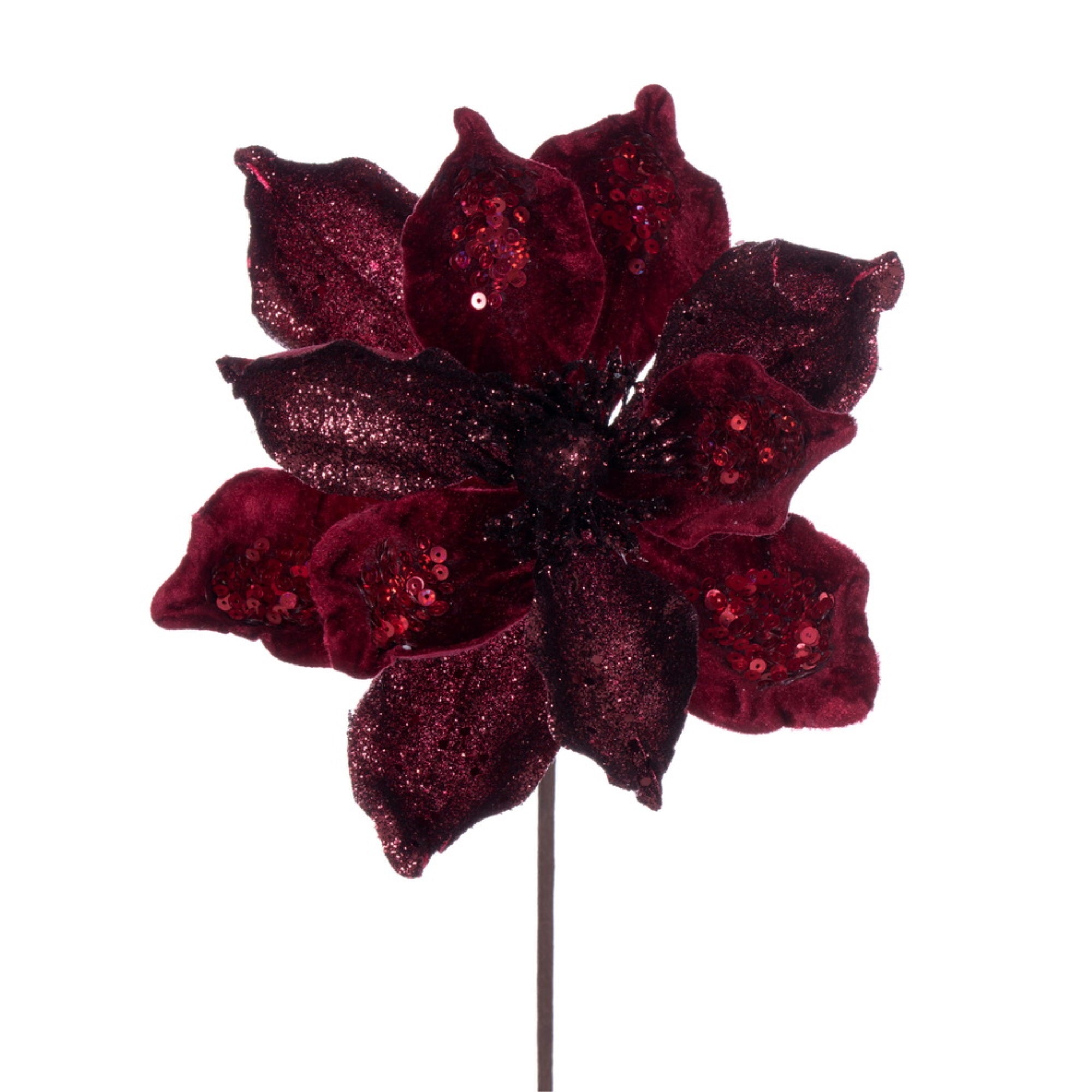 15” Burgundy Dlx Magnolia 8” Flwr 6/bag