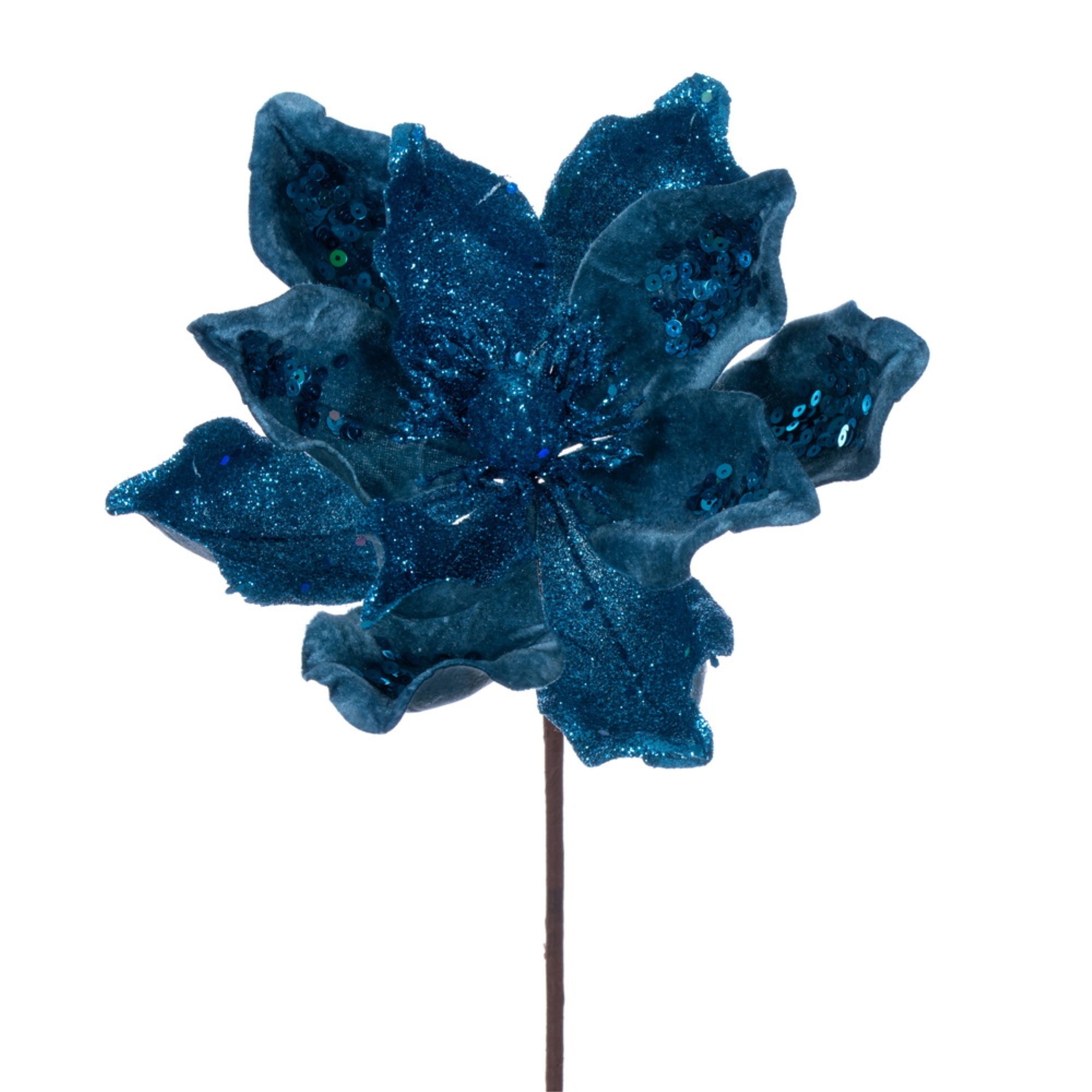 15” Turquoise Dlx Magnolia 8” Flwr 6/bag
