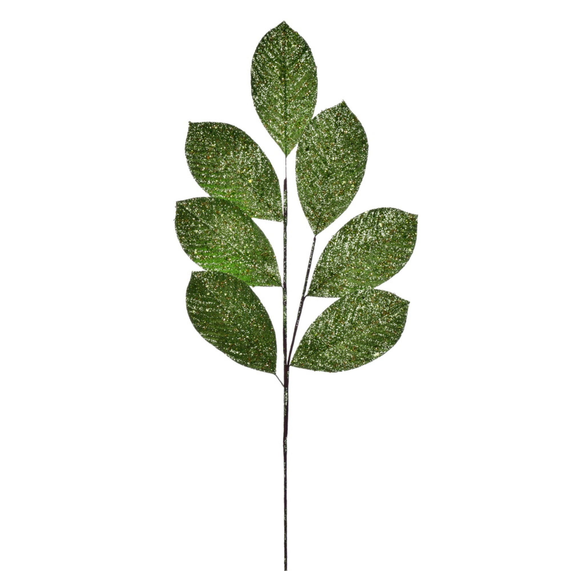 Vickerman 27” Artificial Lime Glitter Leaf Christmas Spray 4 per bag
