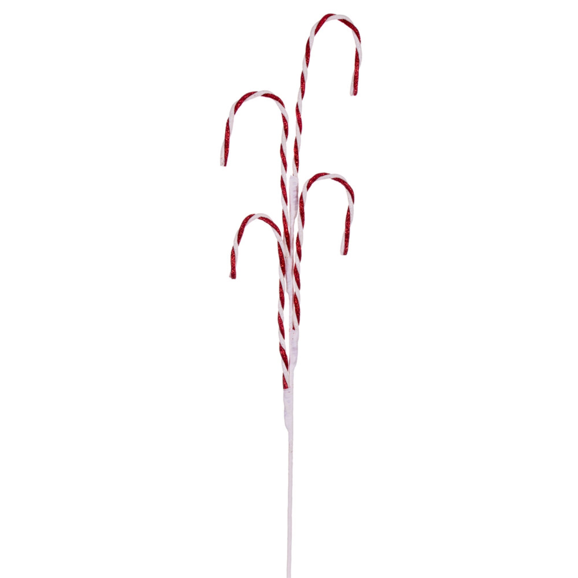 Vickerman 29” Red and White Candy Cane Glitter Spray 6 per bag.