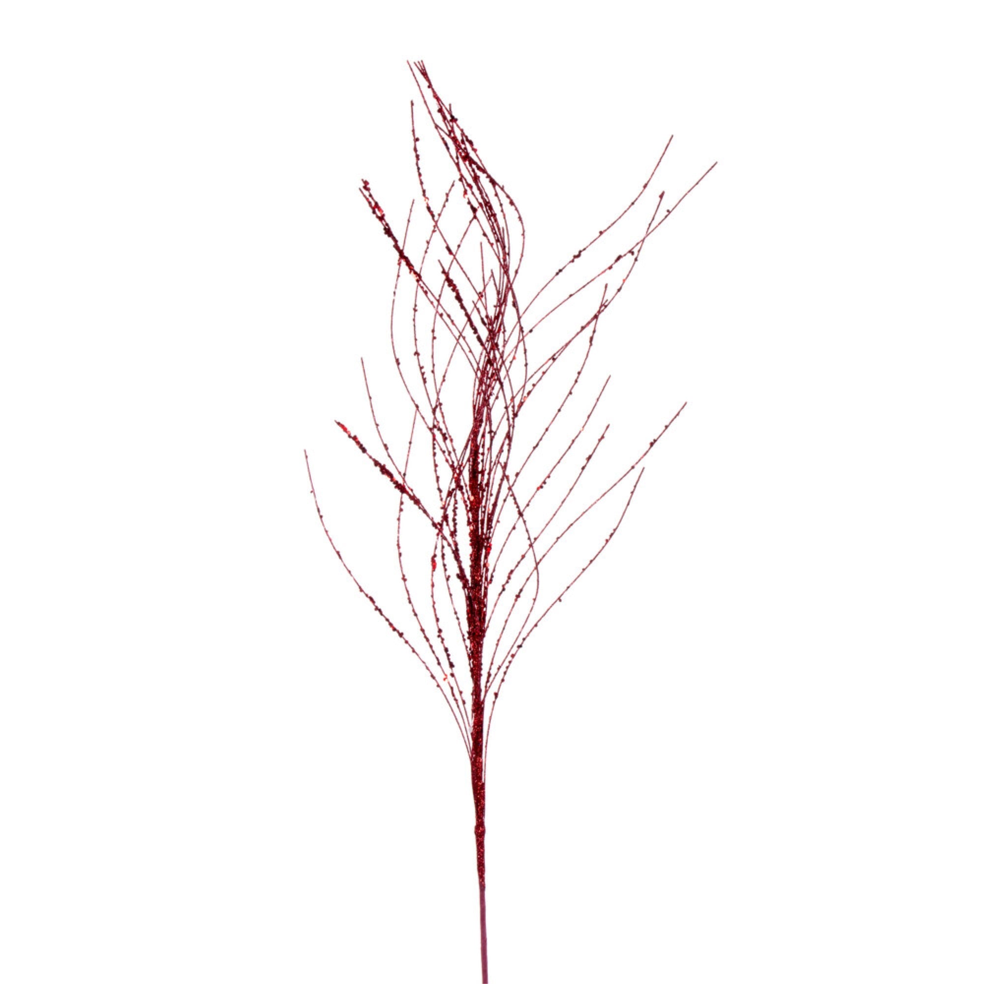 Vickerman 37” Red Wavy Twig Glitter Spray 6 per bag.