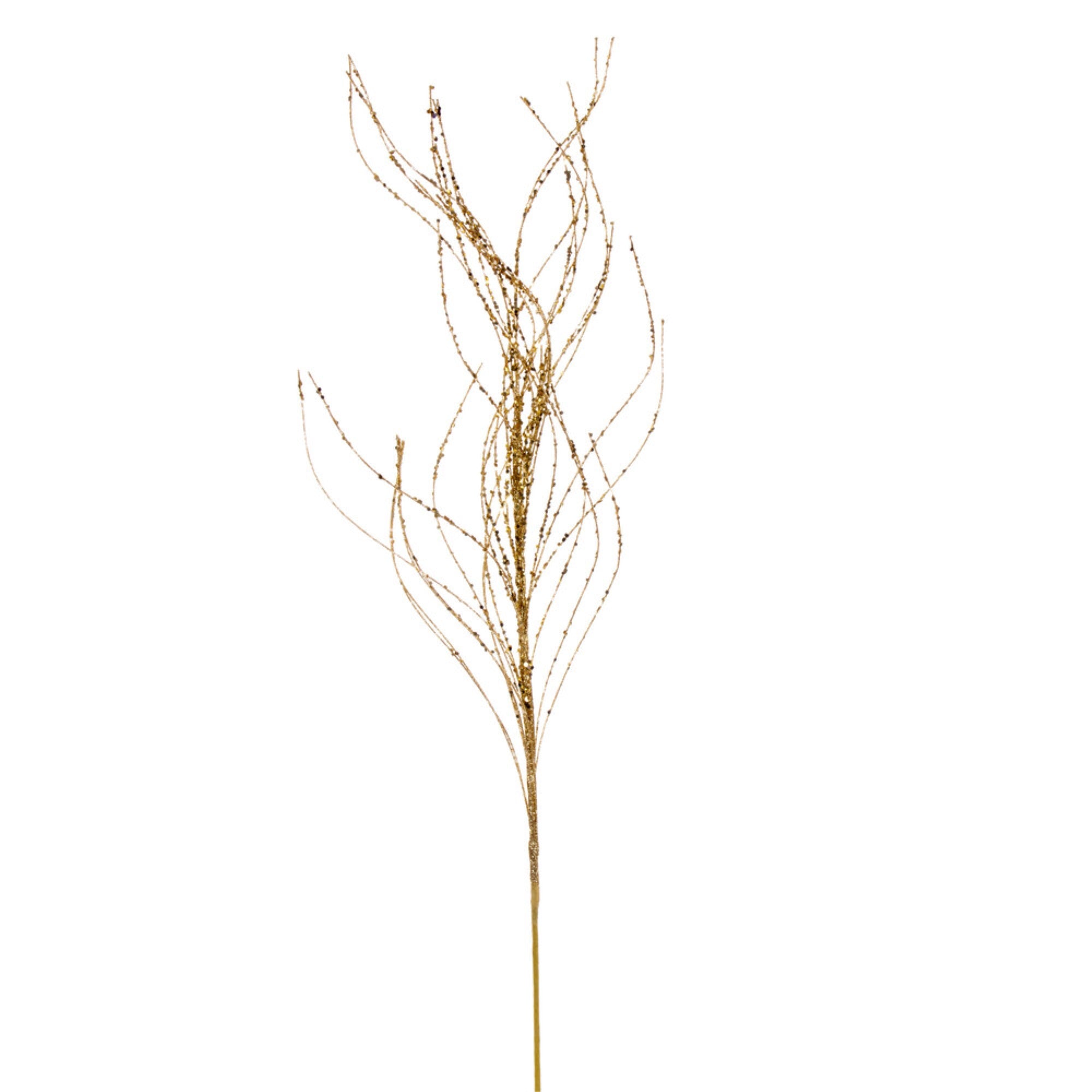 Vickerman 37” Gold Wavy Twig Glitter Spray 6 per bag.