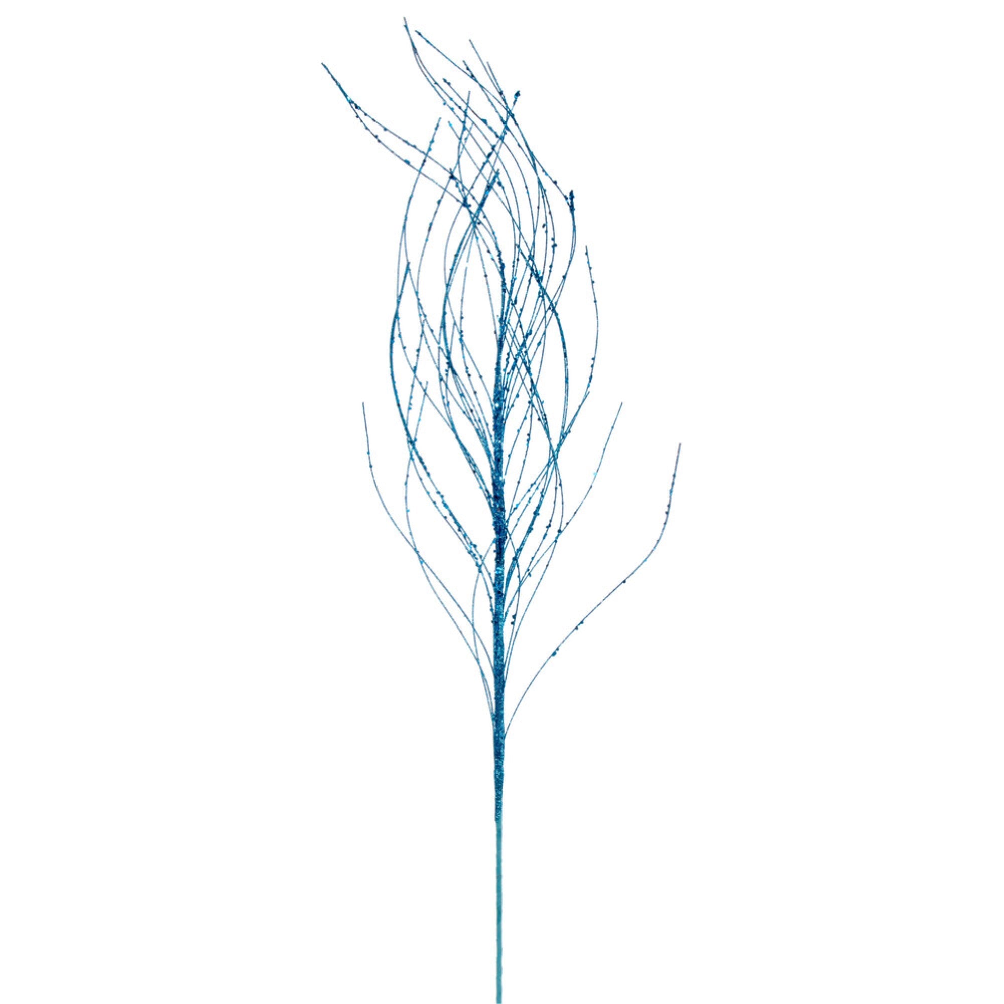 Vickerman 37” Turquoise Wavy Twig Glitter Spray 6 per bag.