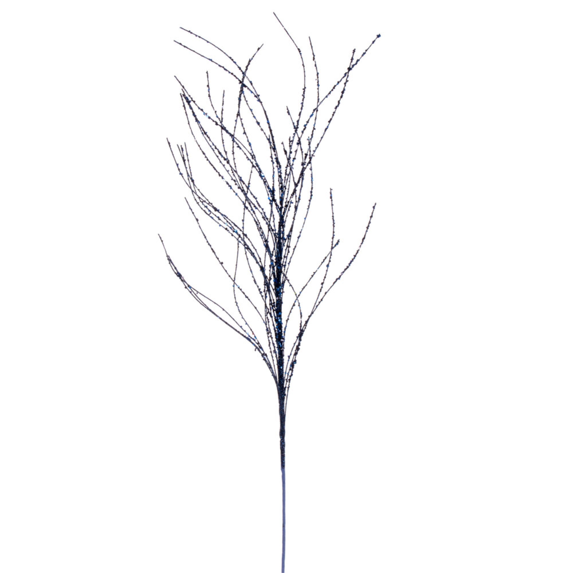 Vickerman 37” Midnight Blue Wavy Twig Glitter Spray 6 per bag.