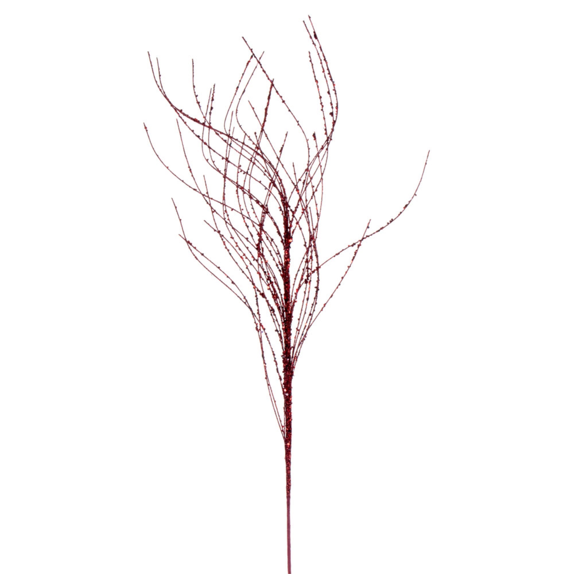 Vickerman 37” Burgundy Wavy Twig Glitter Spray 6 per bag.