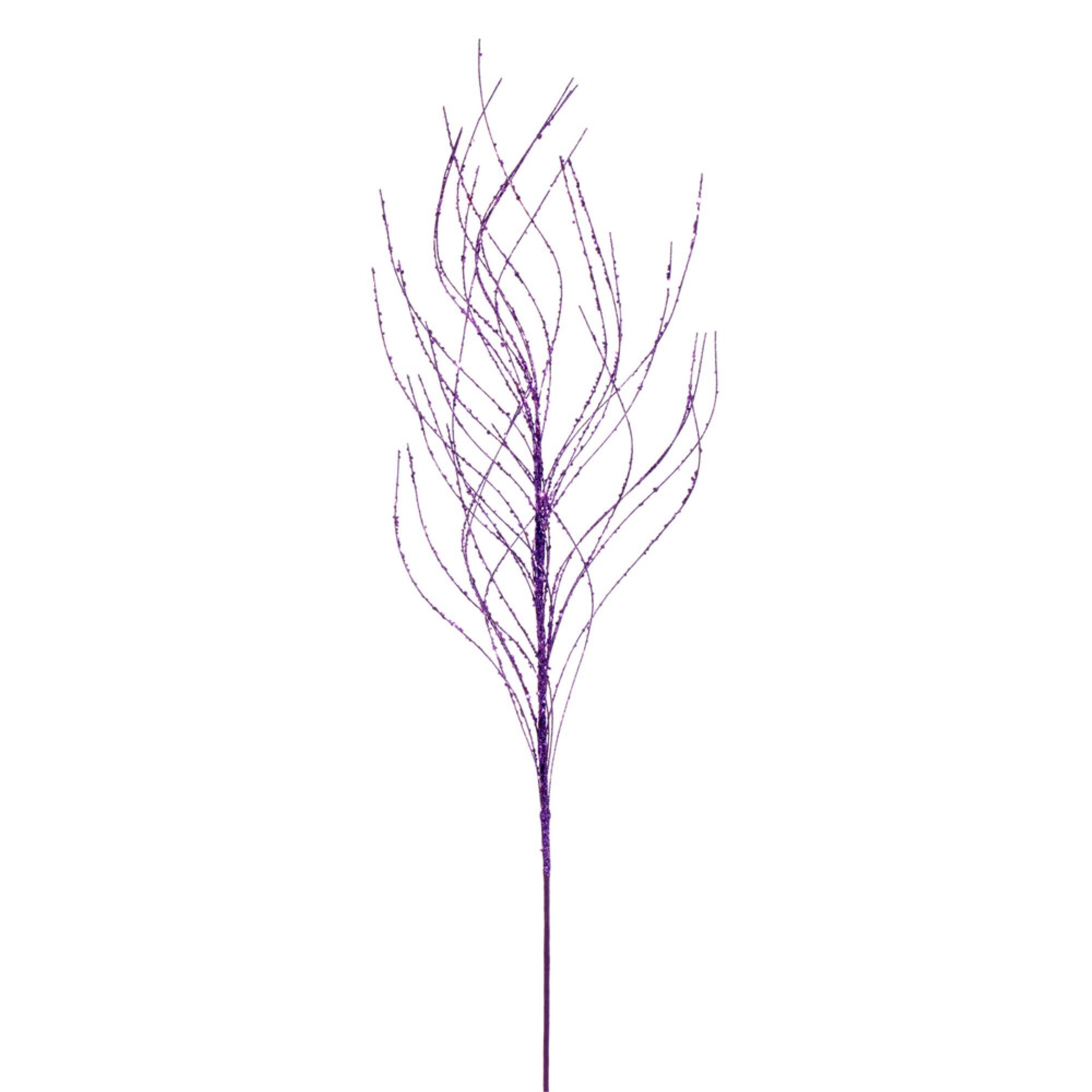 Vickerman 37” Purple Wavy Twig Glitter Spray 6 per bag.