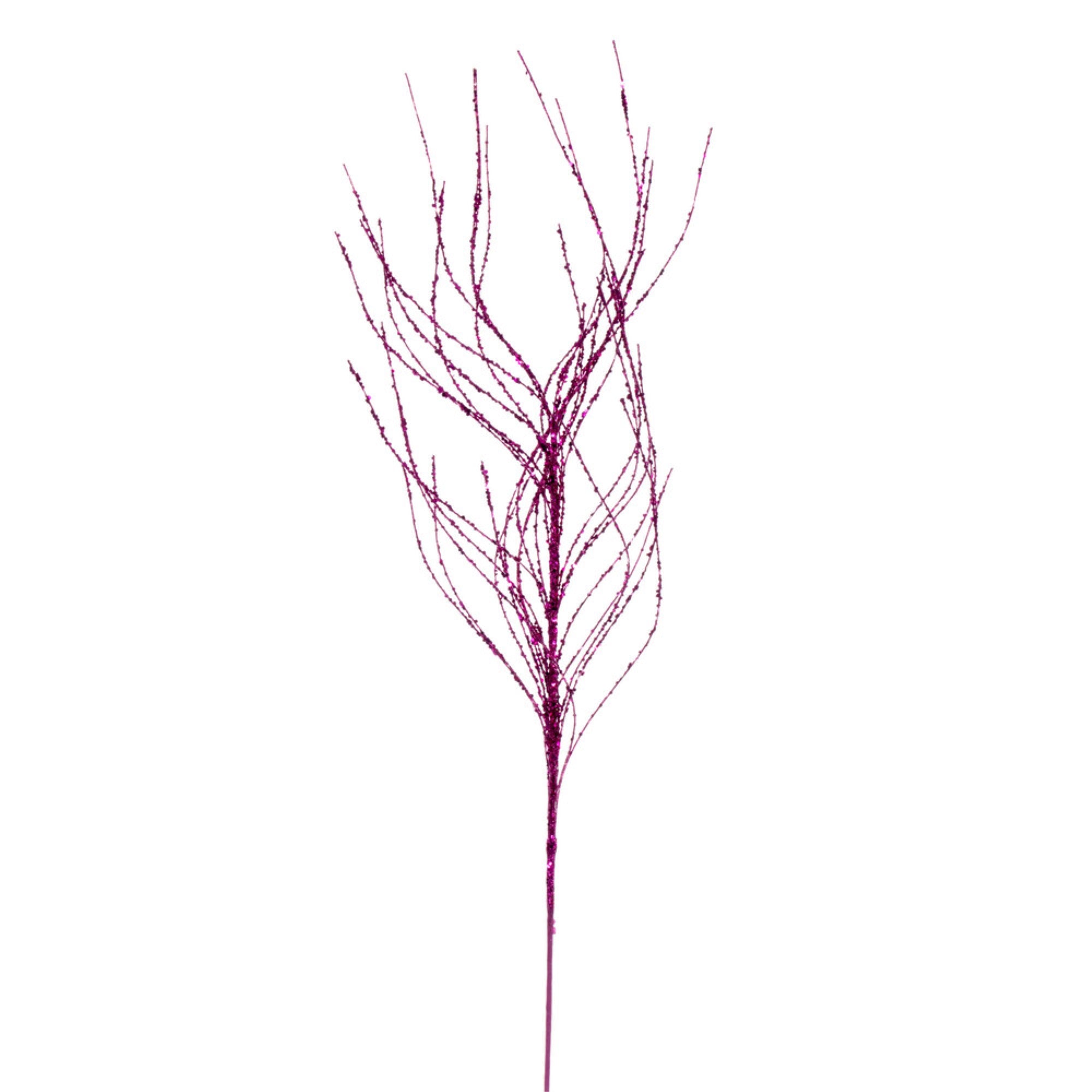 Vickerman 37” Fuchsia Wavy Twig Glitter Spray 6 per bag.