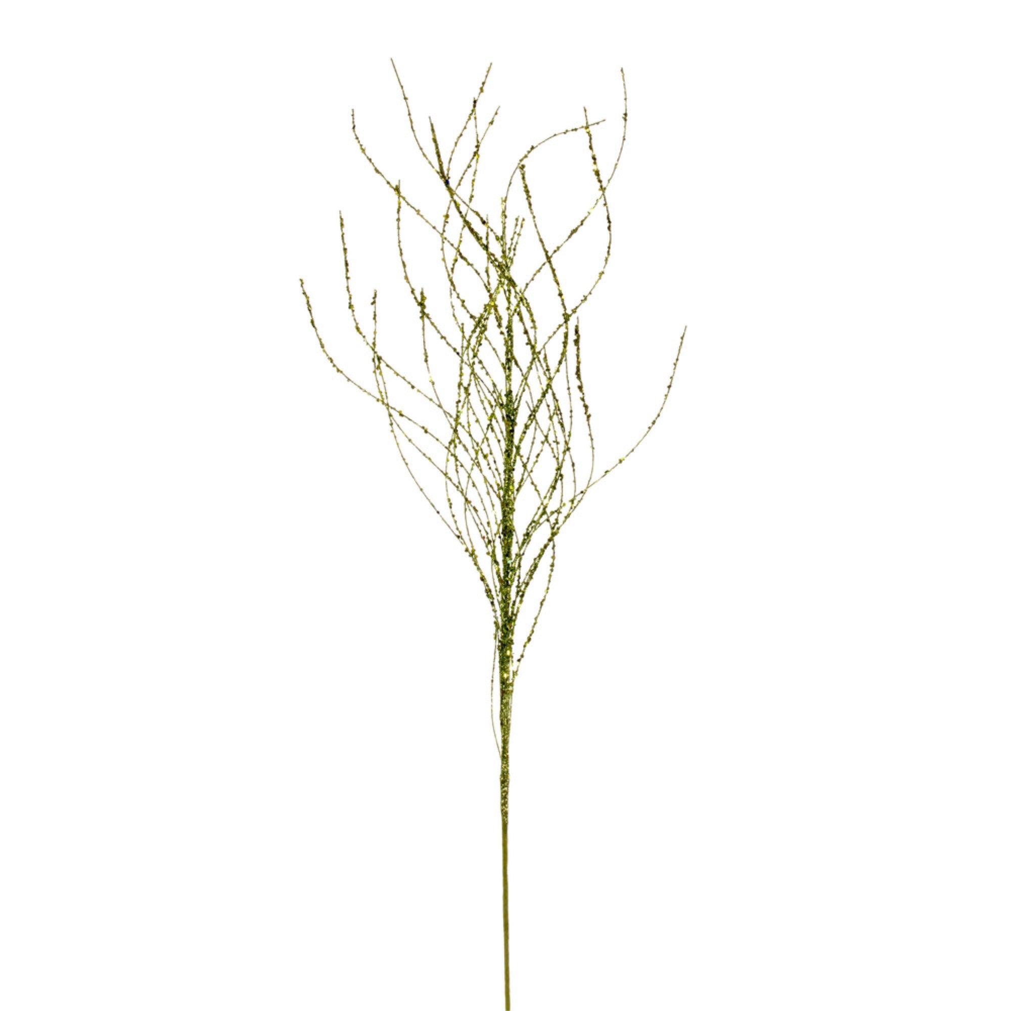 Vickerman 37” Lime Wavy Twig Glitter Spray 6 per bag.