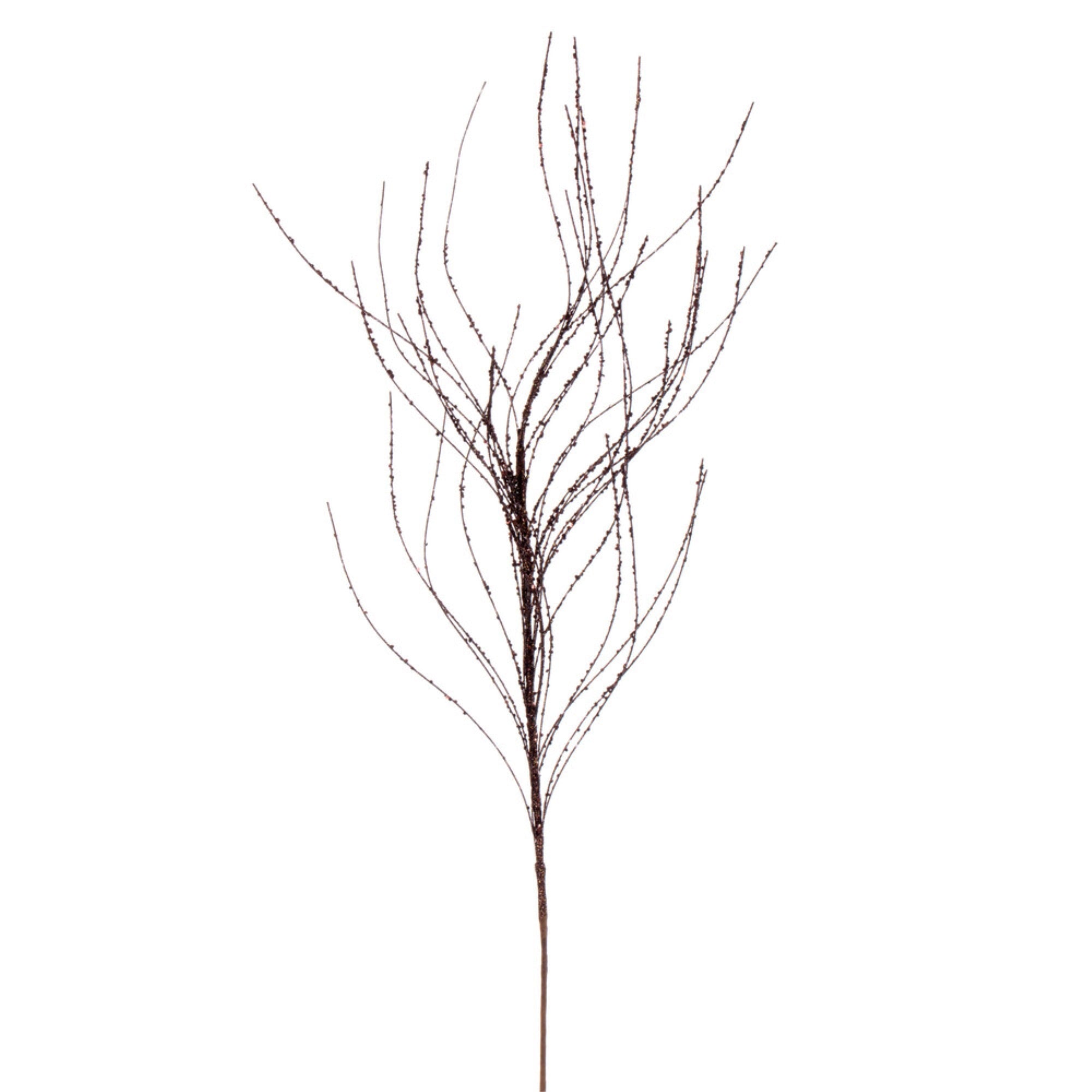 Vickerman 37” Chocolate Wavy Twig Glitter Spray 6 per bag.