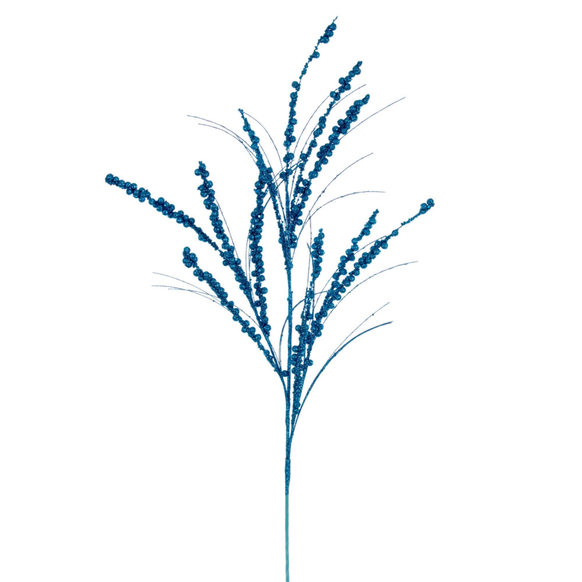 Vickerman 36” Turquoise Berry Twig Glitter Spray 6 per bag.
