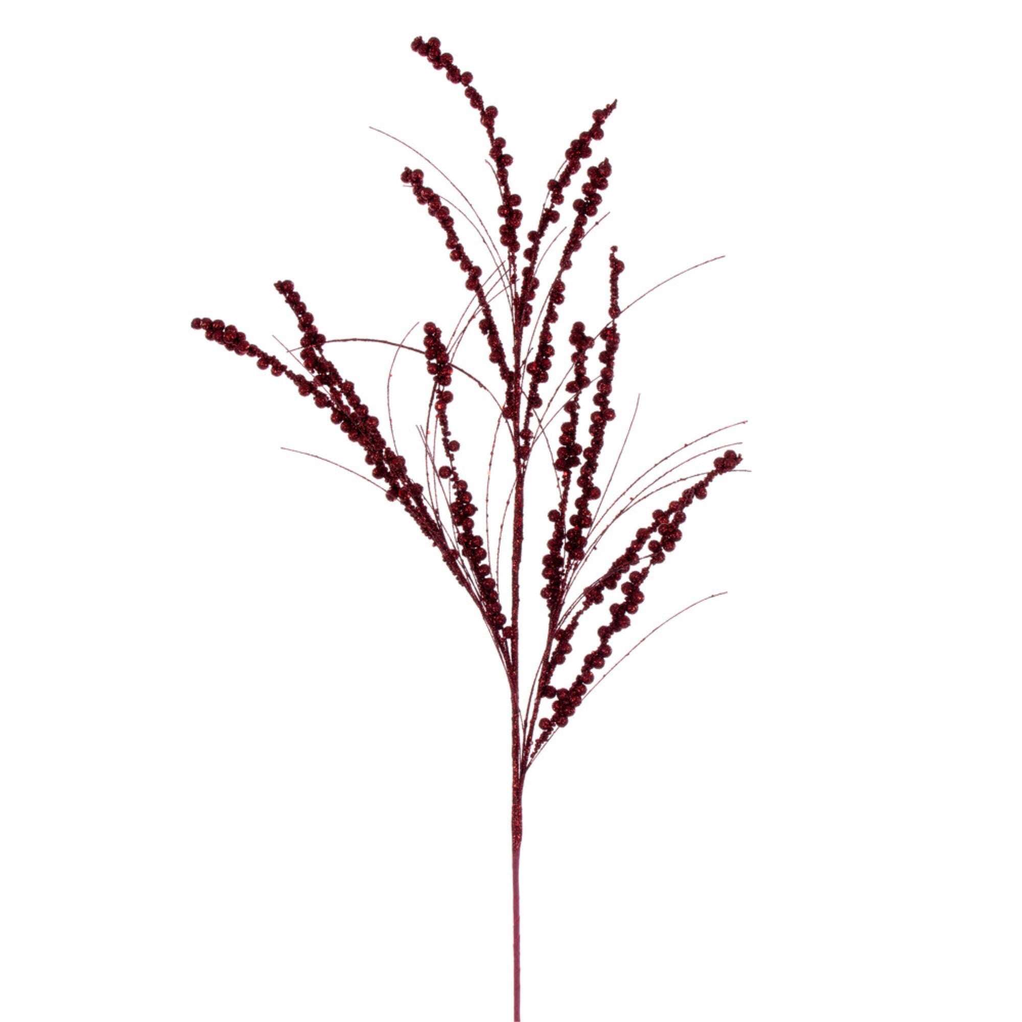 Vickerman 36” Burgundy Berry Twig Glitter Spray 6 per bag.
