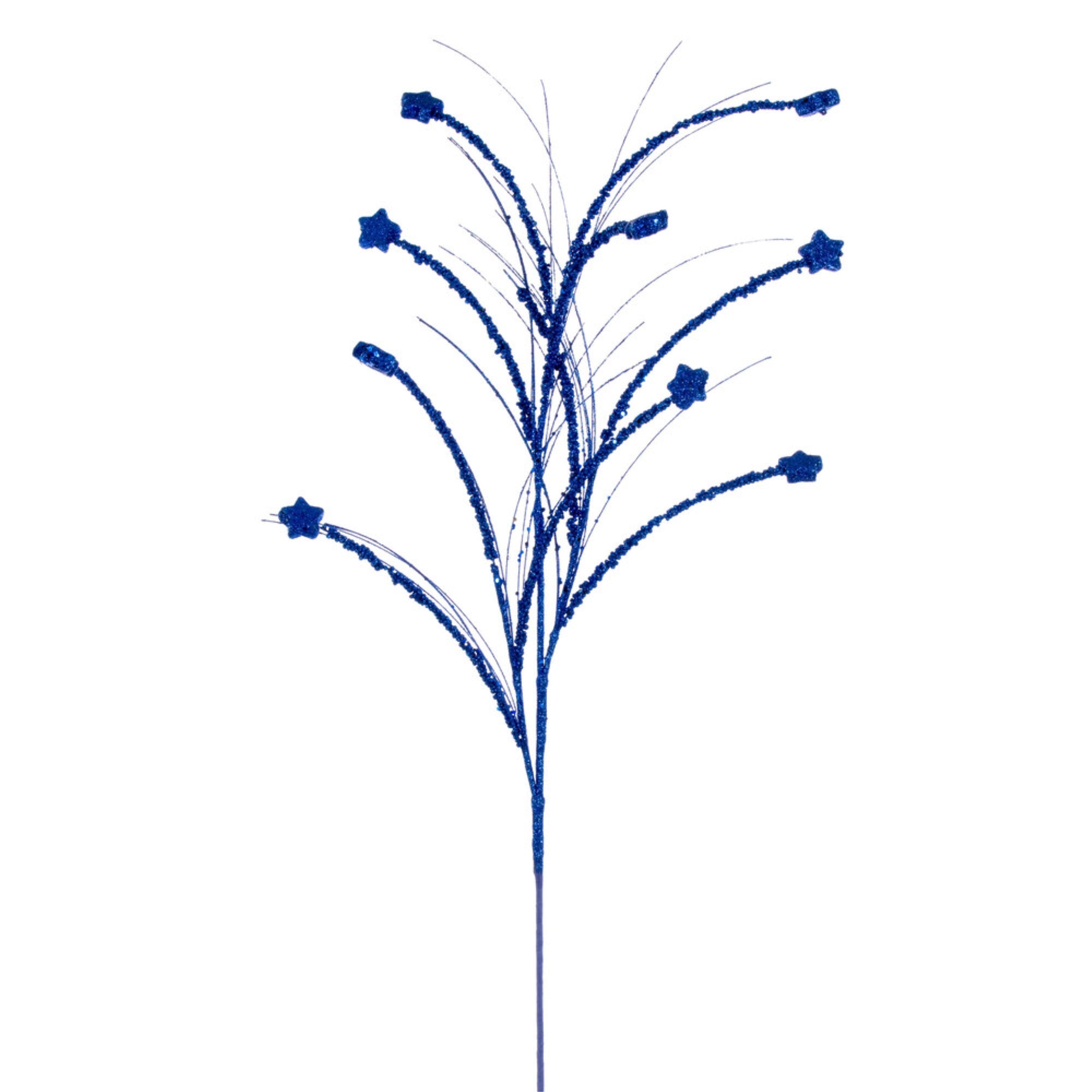 Vickerman 36” Blue Mini Star Glitter Spray 6 per bag.