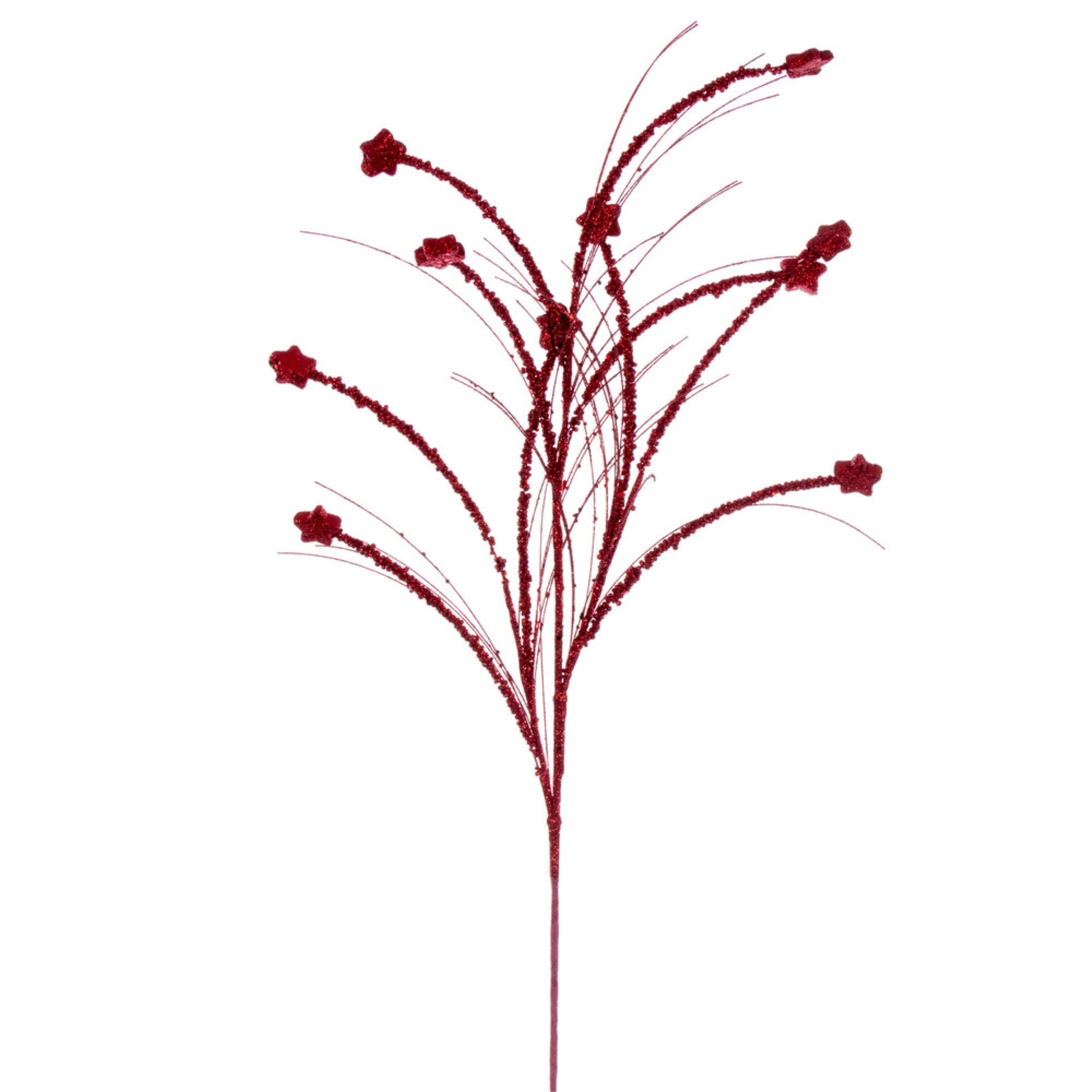 Vickerman 36” Red Mini Star Glitter Spray 6 per bag.