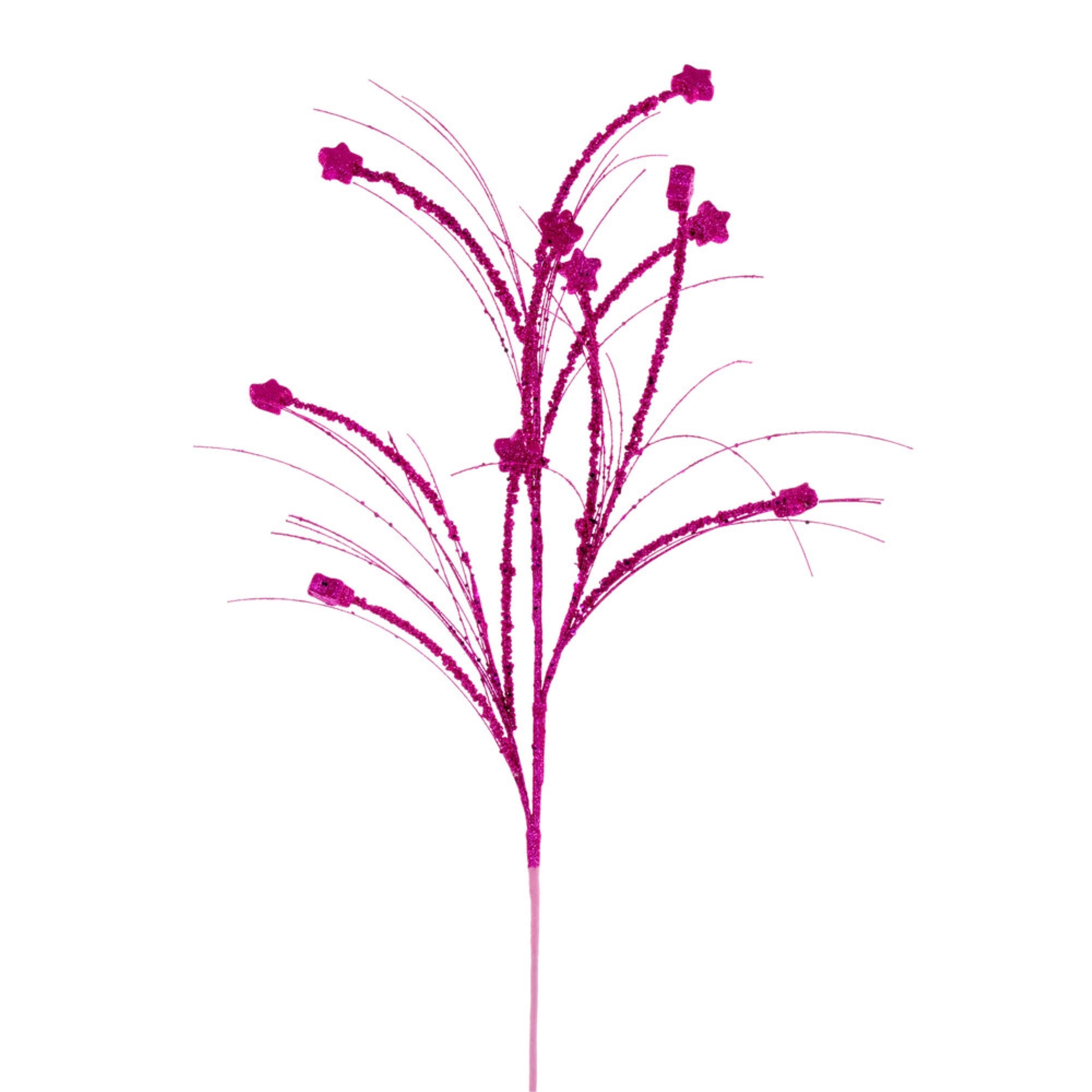 Vickerman 36” Hot Pink Mini Star Glitter Spray 6 per bag.