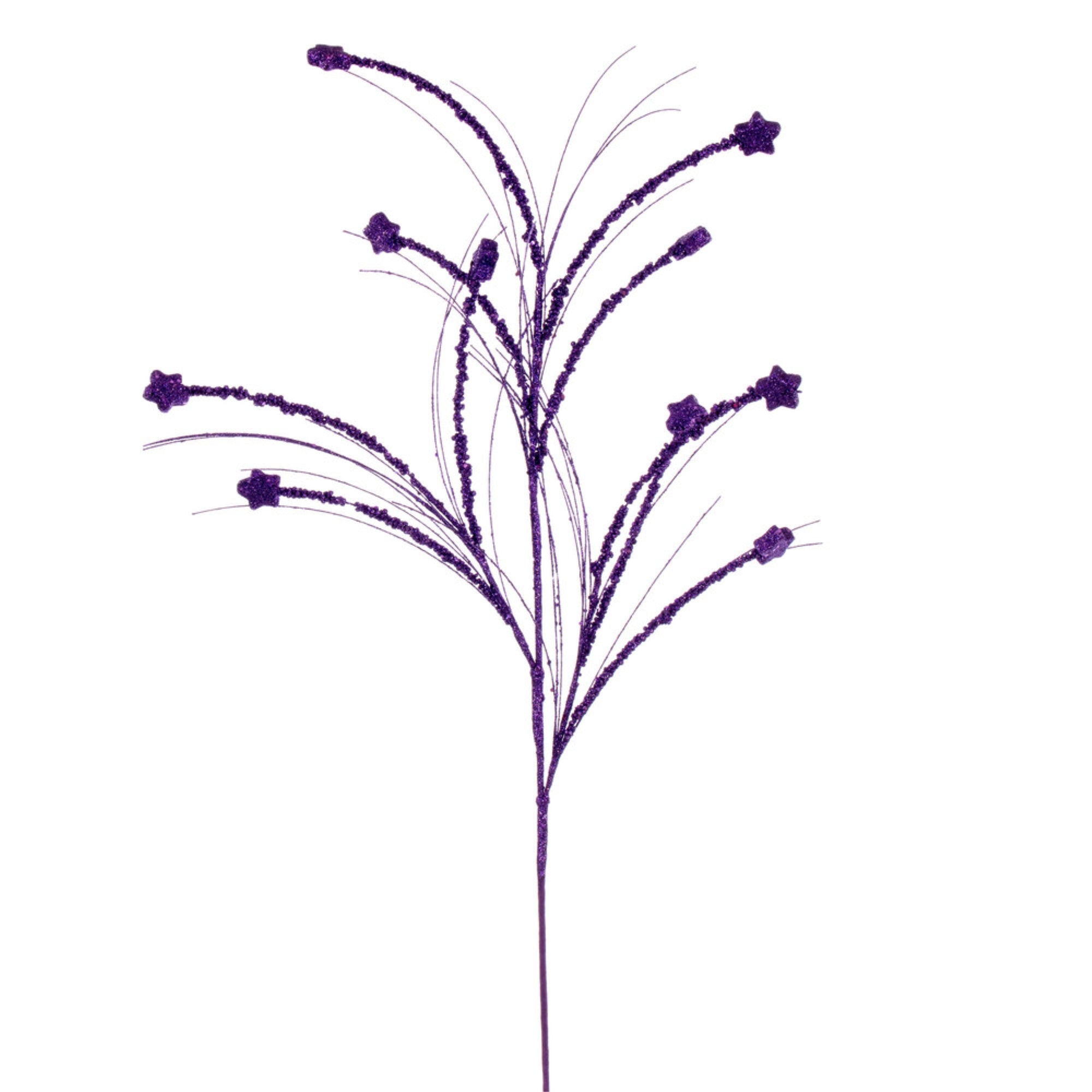Vickerman 36” Purple Mini Star Glitter Spray 6 per bag.