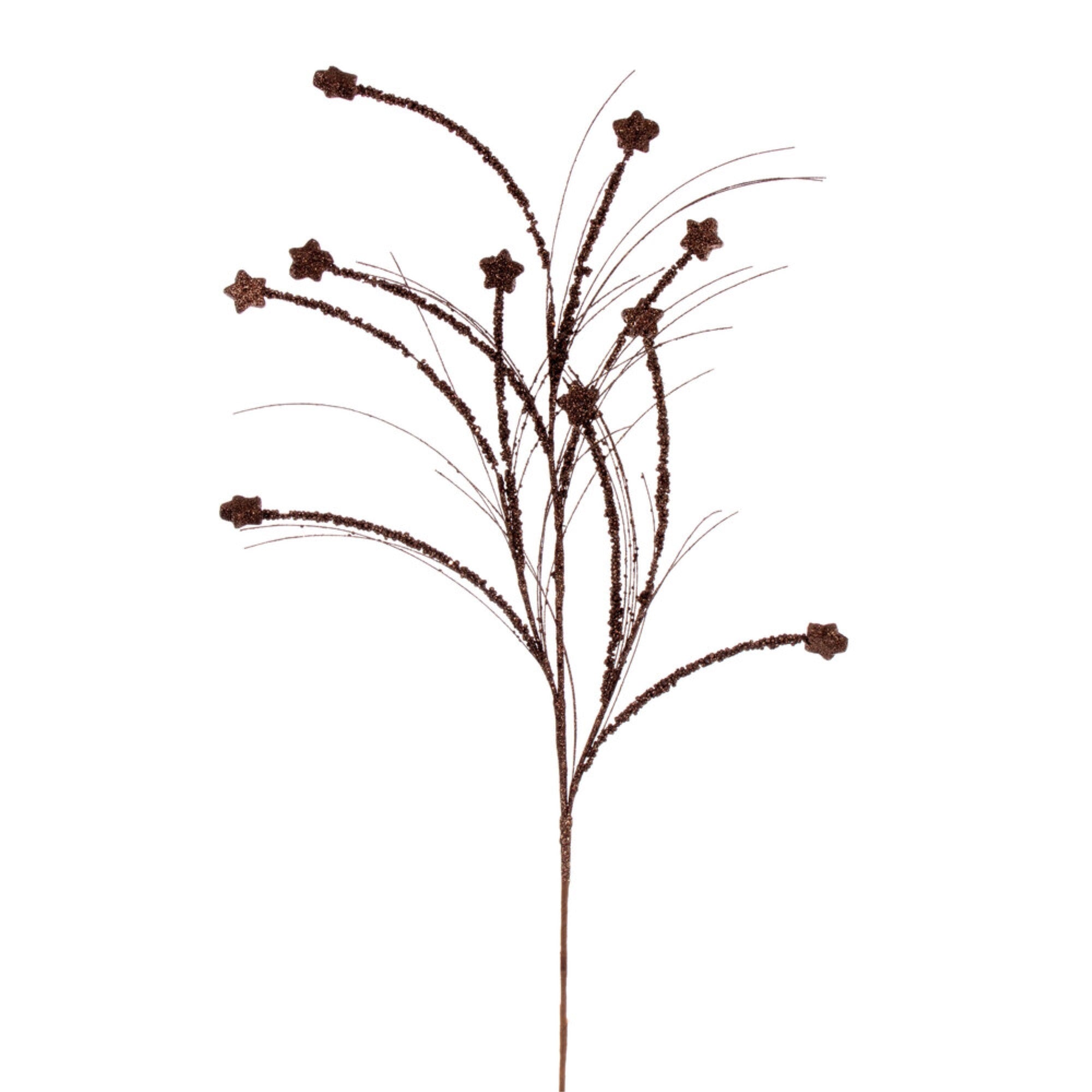 Vickerman 36” Mocha Mini Star Glitter Spray 6 per bag.