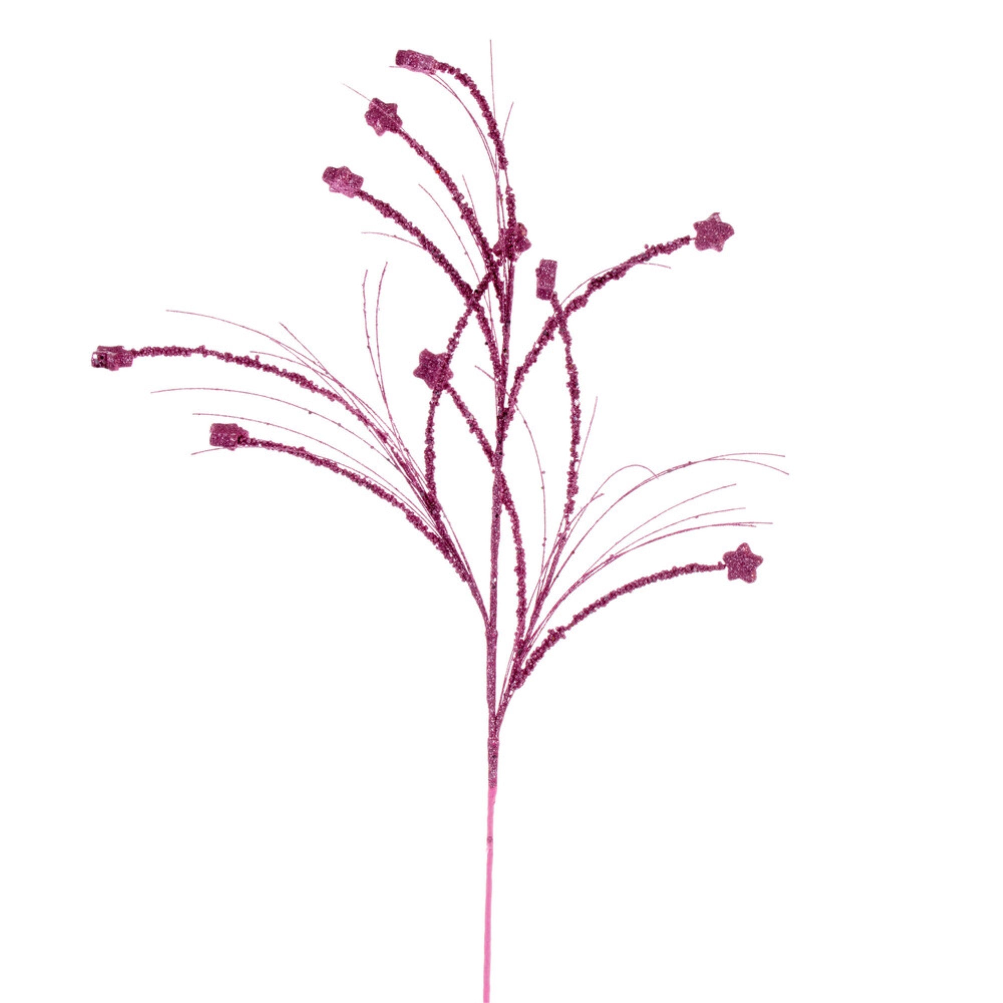 Vickerman 36” Pink Mini Star Glitter Spray 6 per bag.