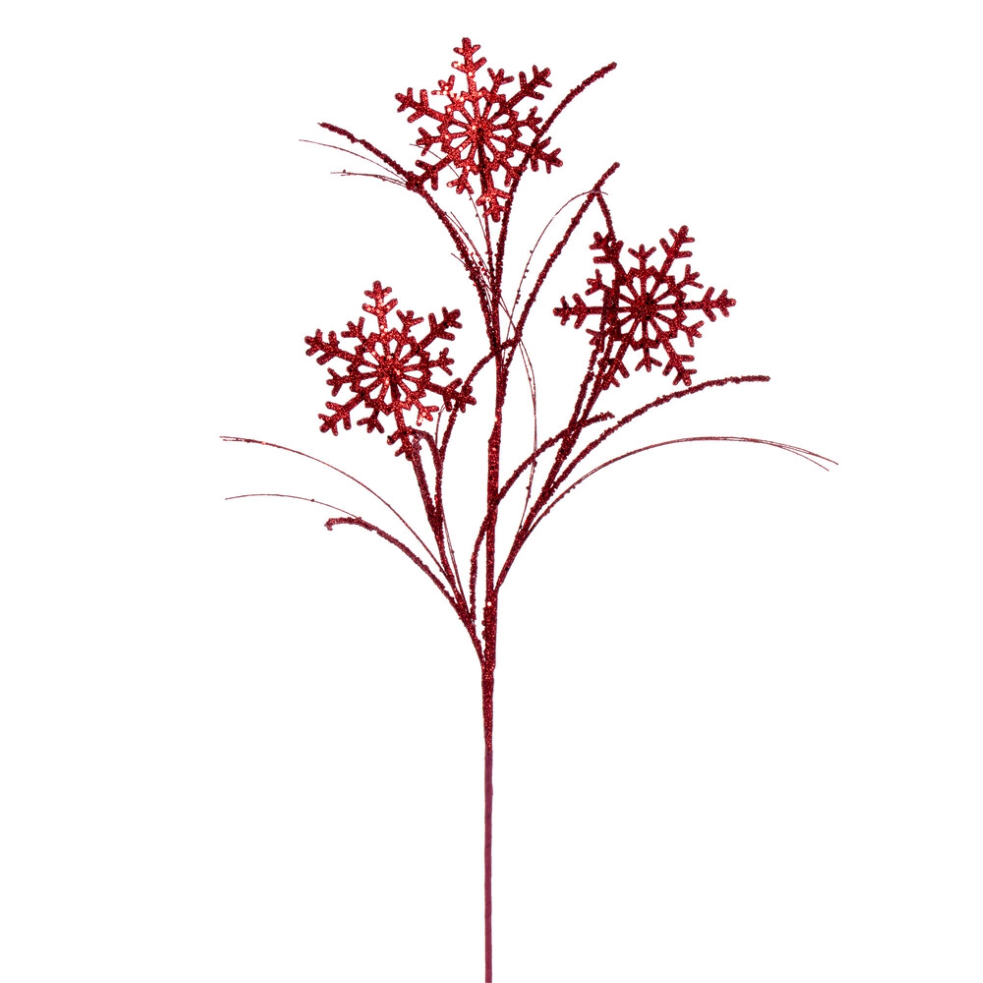 Vickerman 31” Red Snowflake Glitter Spray 6 per bag.