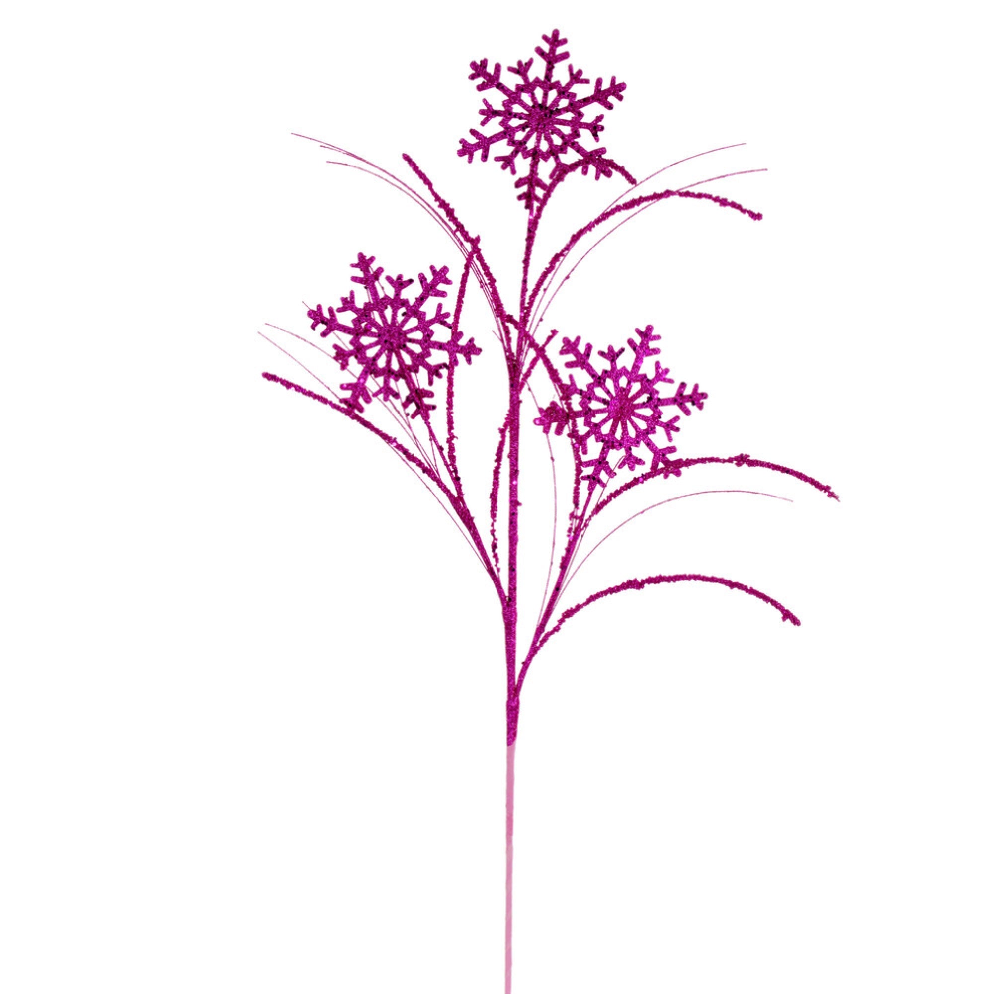 Vickerman 31” Hot Pink Snowflake Glitter Spray 6 per bag.
