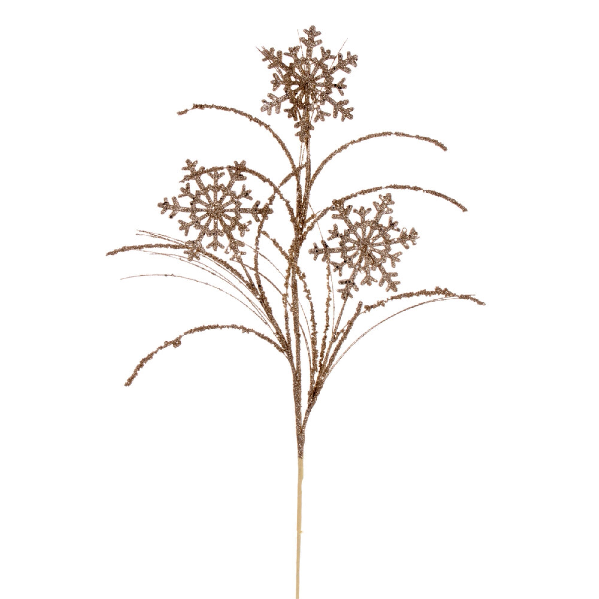Vickerman 31” Champagne Snowflake Glitter Spray 6 per bag.