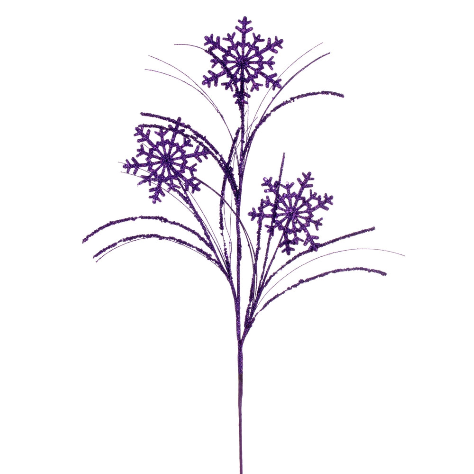 Vickerman 31” Purple Snowflake Glitter Spray 6 per bag.