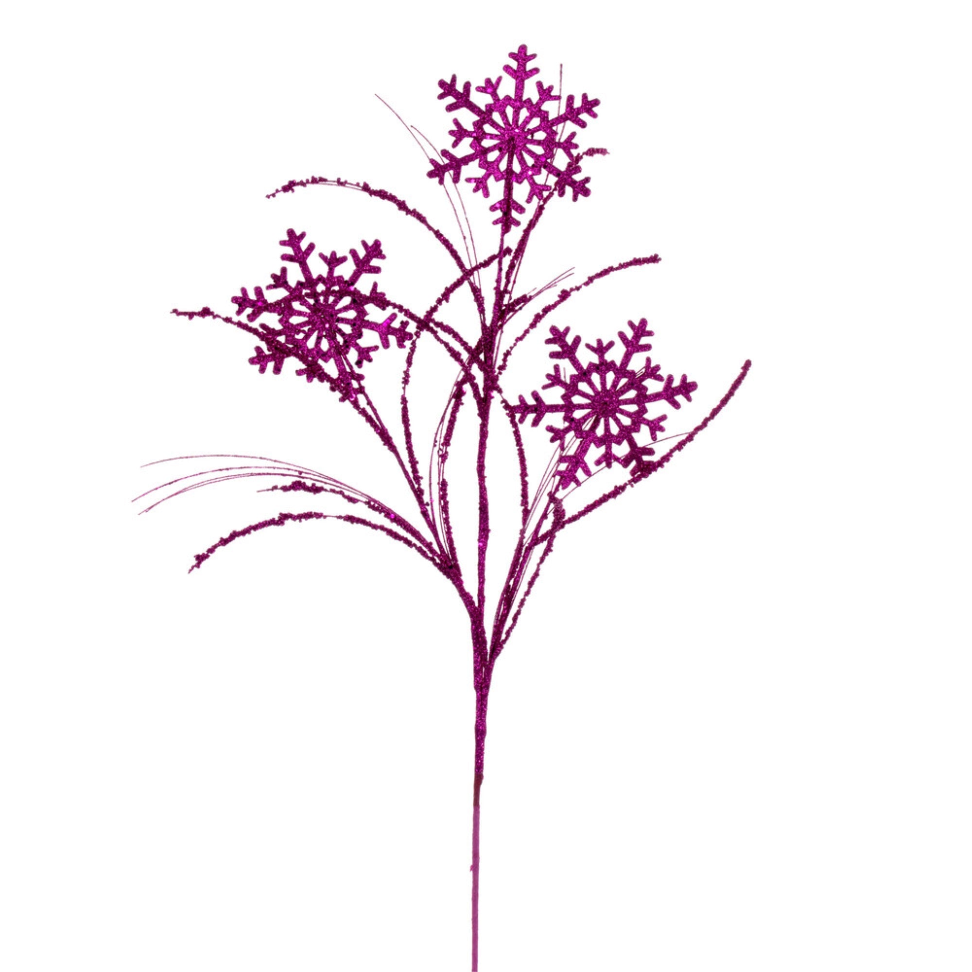 Vickerman 31” Fuchsia Snowflake Glitter Spray 6 per bag.