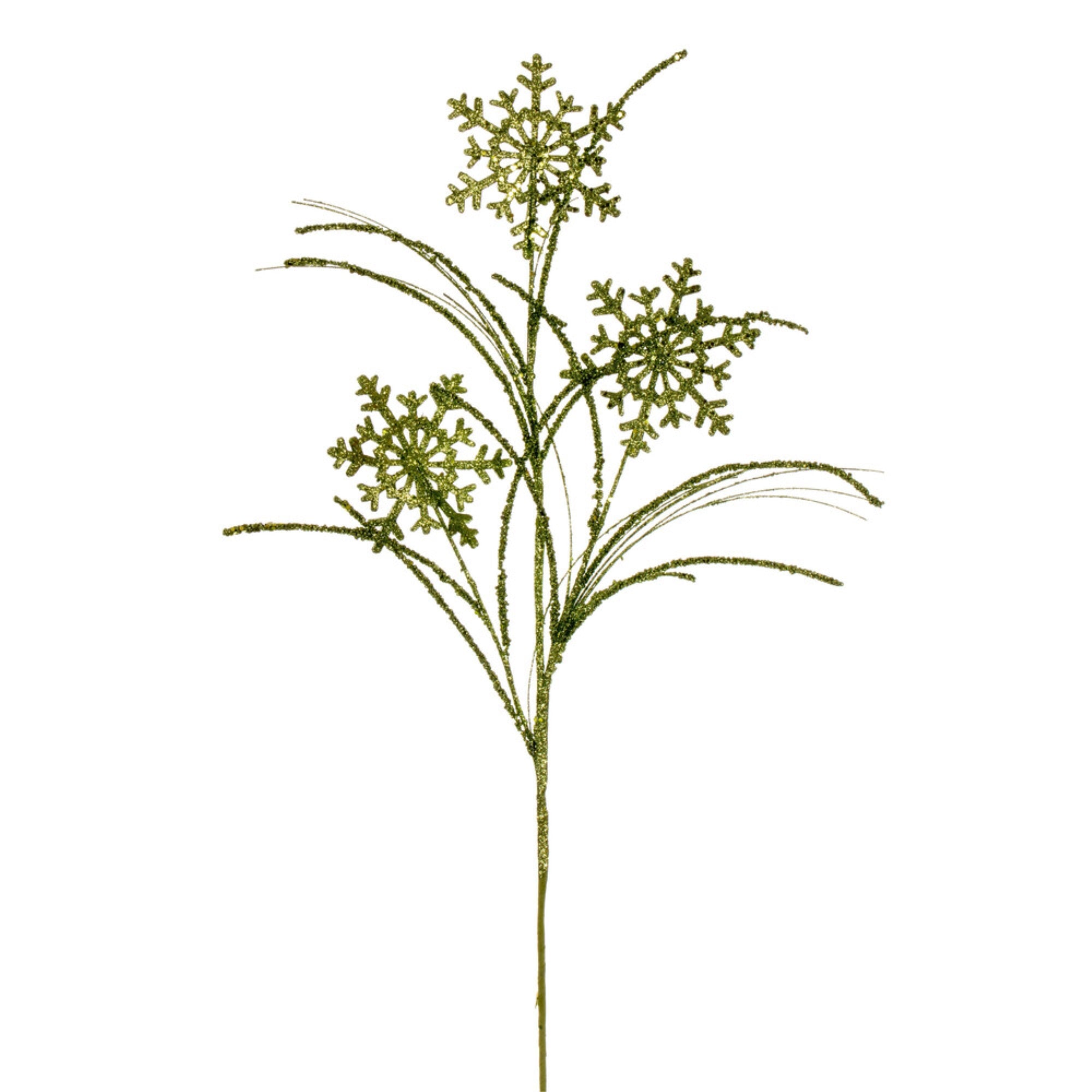 Vickerman 31” Lime Snowflake Glitter Spray 6 per bag.