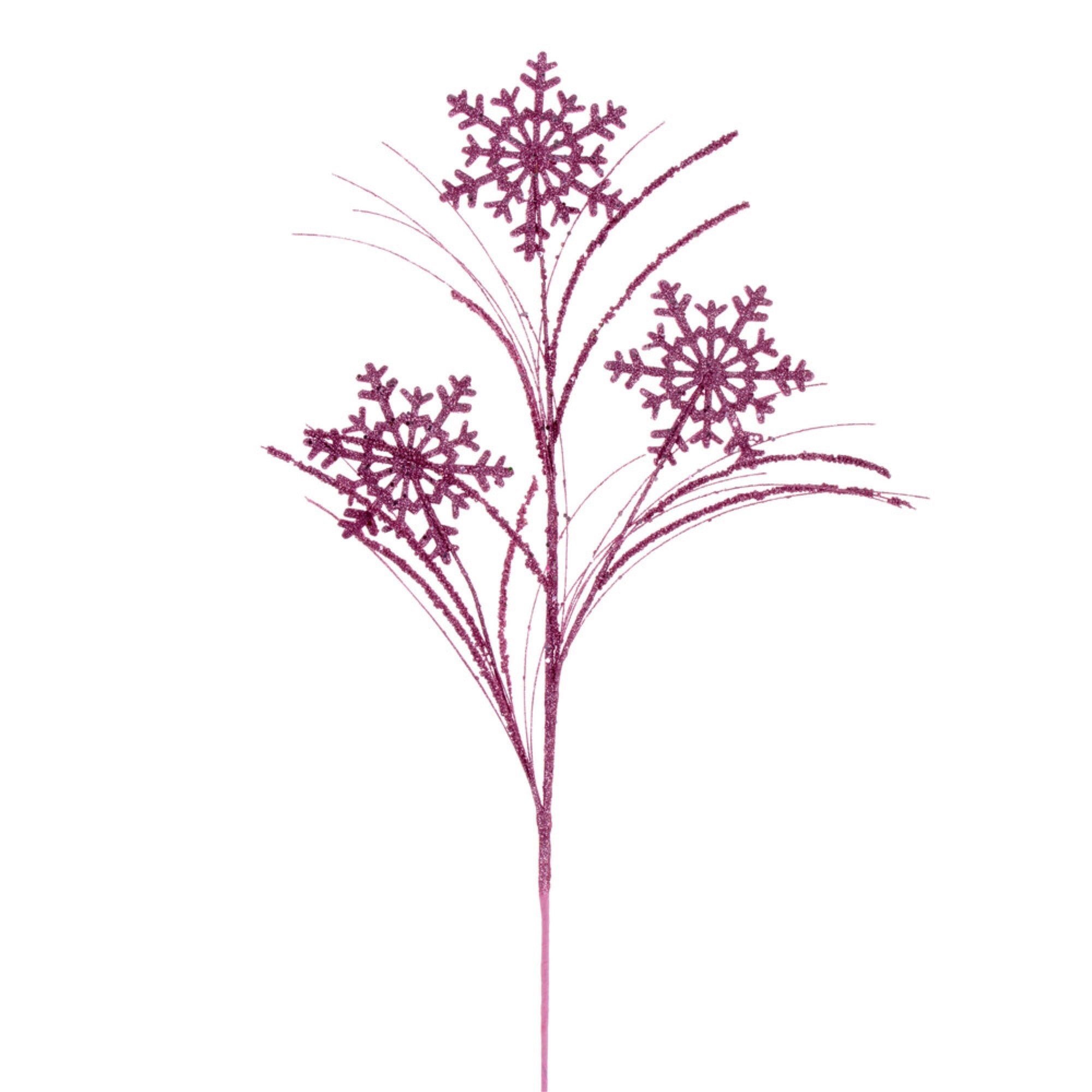 Vickerman 31” Pink Snowflake Glitter Spray 6 per bag.