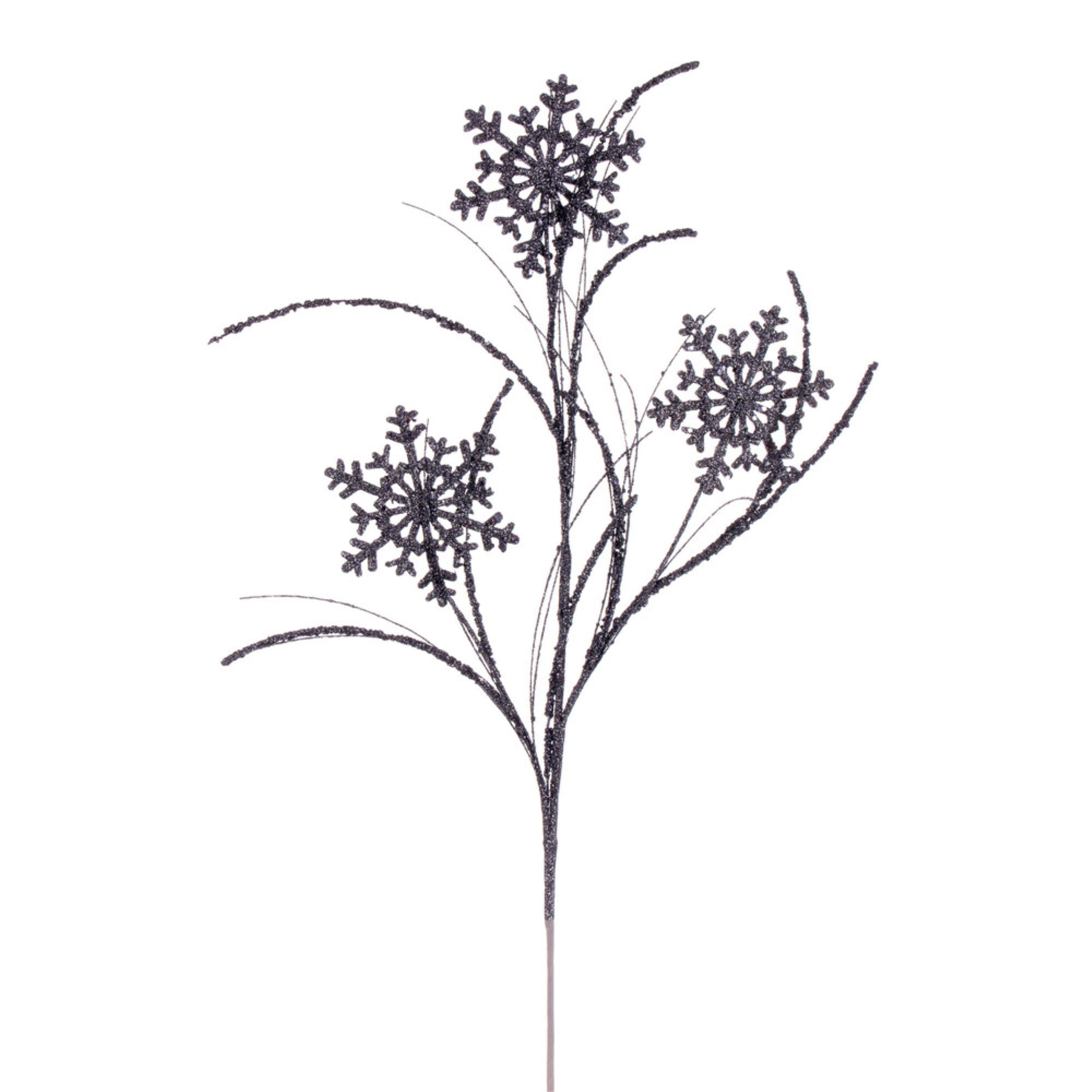 Vickerman 31” Pewter Snowflake Glitter Spray 6 per bag.