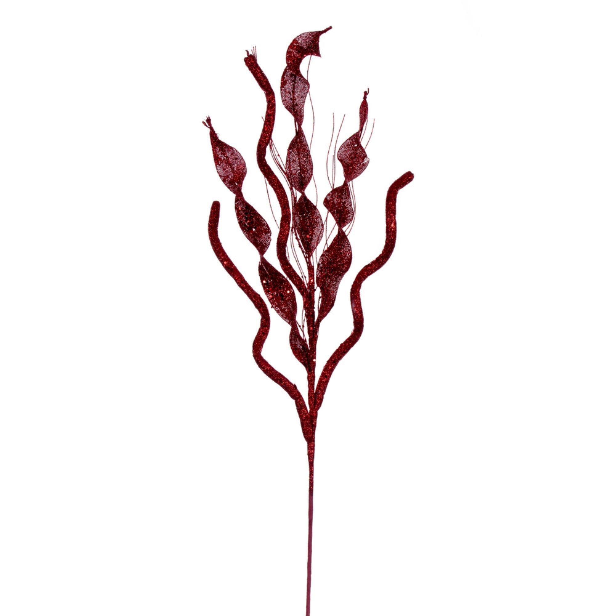 Vickerman 34” Red Multi Spiral Glitter Spray 4 per bag.