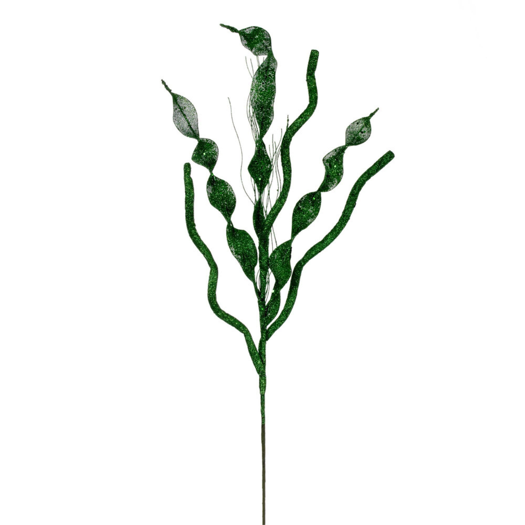 Vickerman 34” Green Multi Spiral Glitter Spray 4 per bag.
