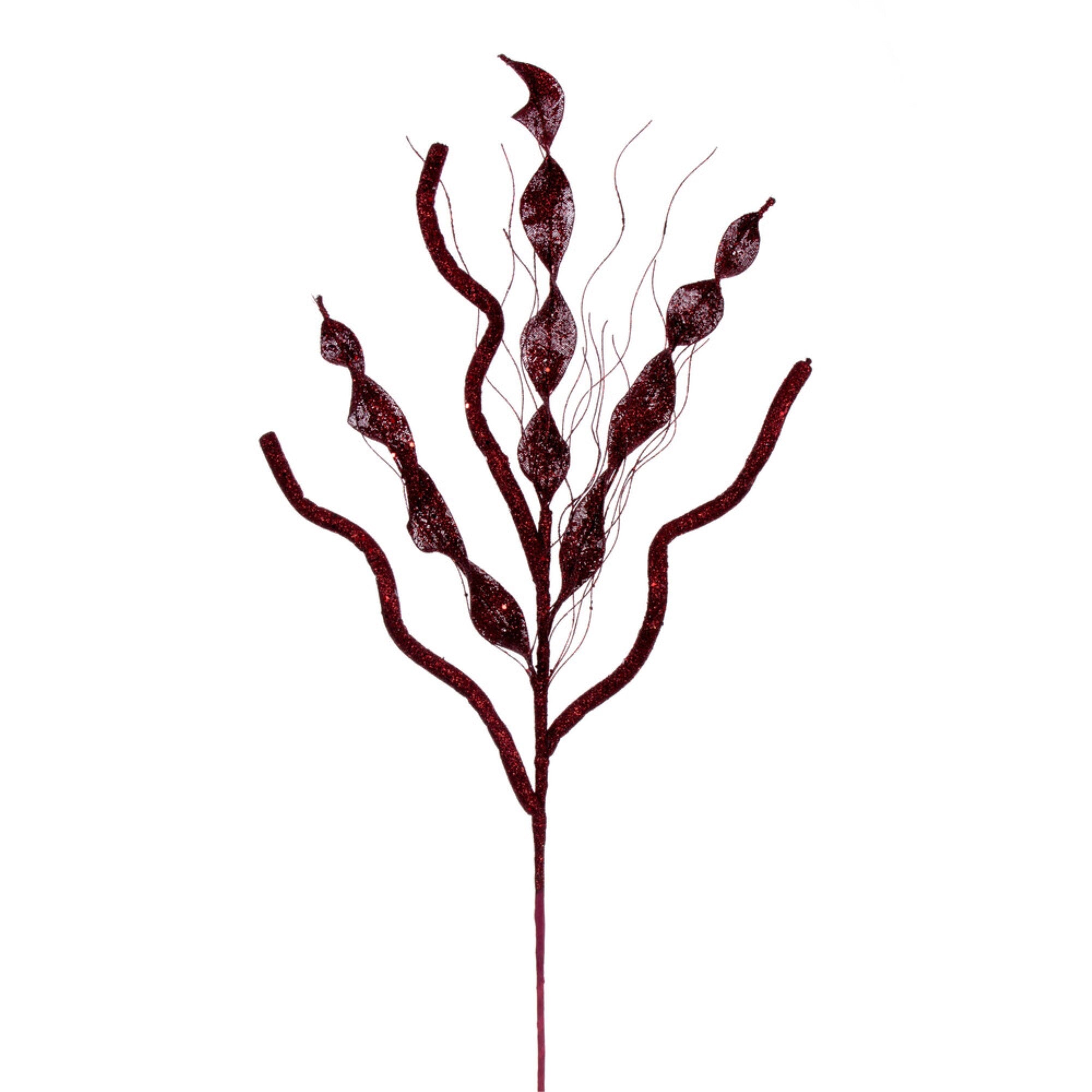 Vickerman 34” Burgundy Multi Spiral Glitter Spray 4 per bag.