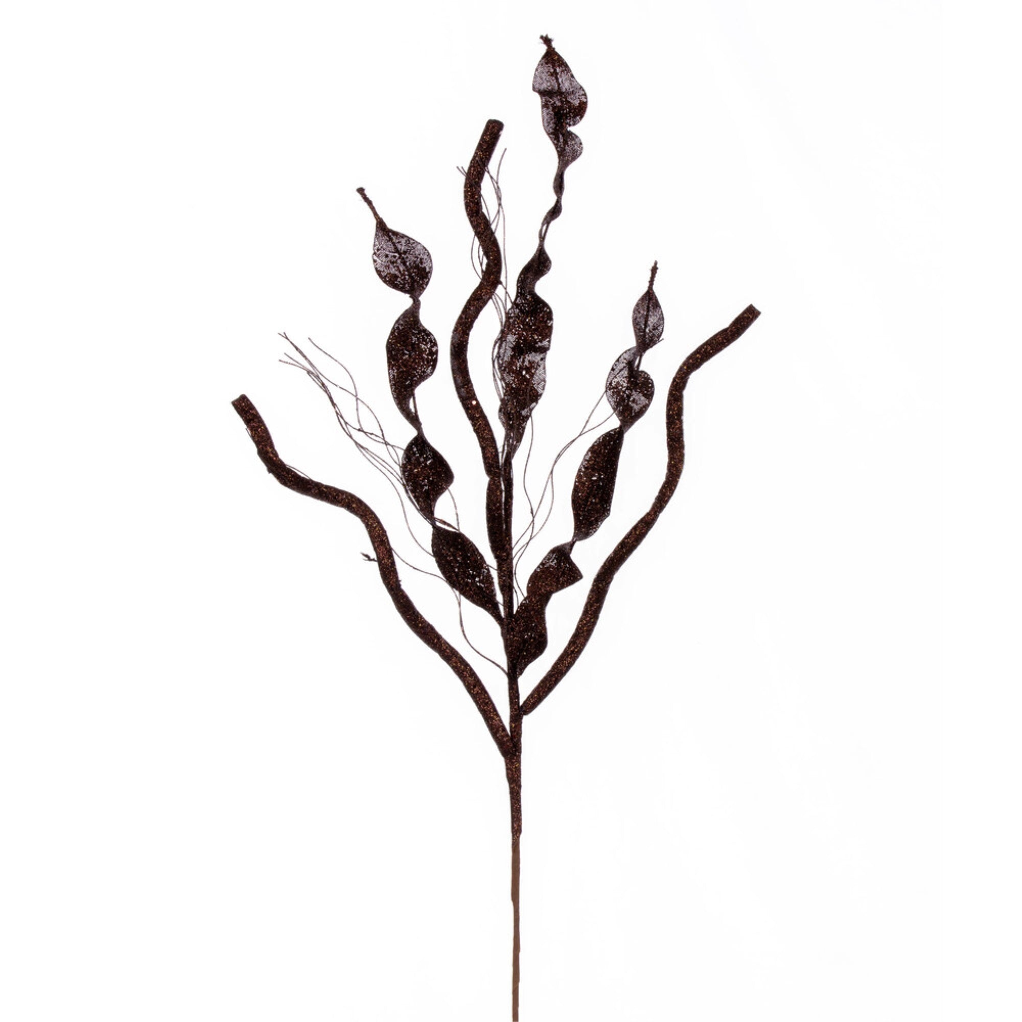 Vickerman 34” Mocha Multi Spiral Glitter Spray 4 per bag.