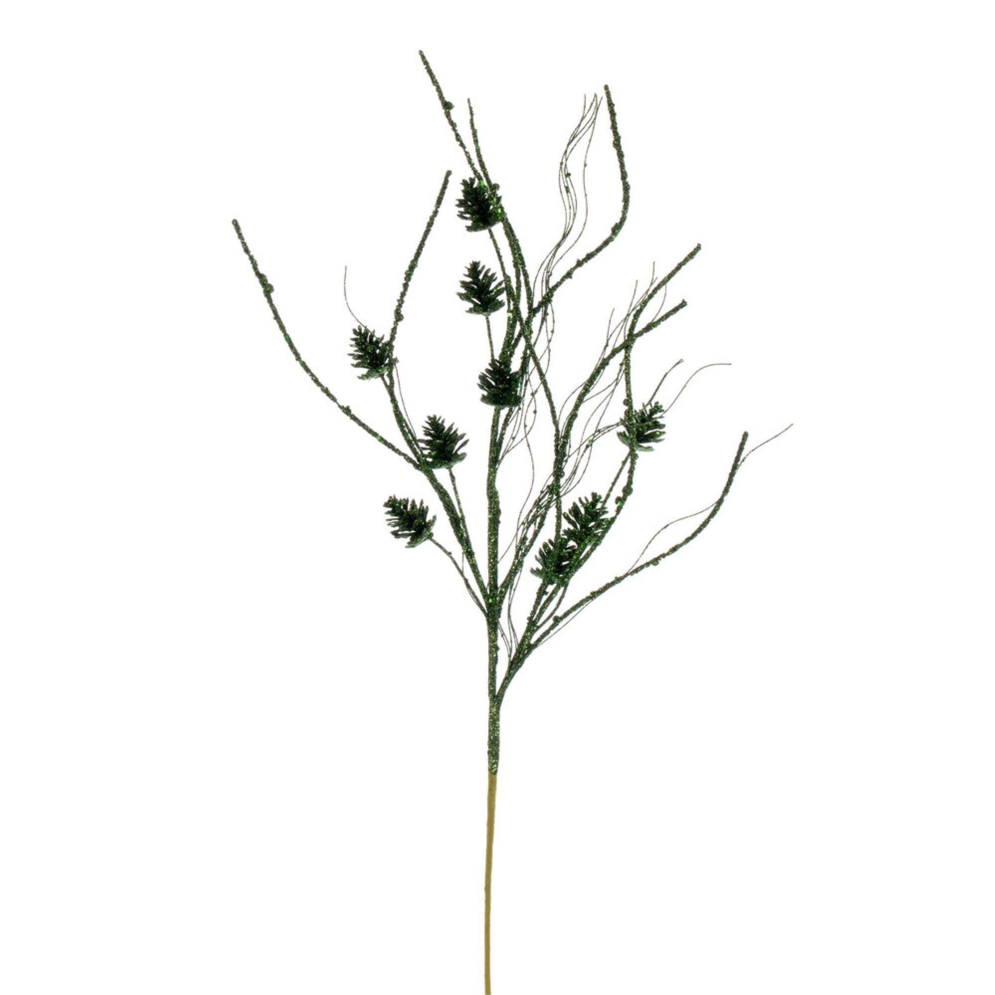 Vickerman 32” Juniper Mini Pinecone Twig Glitter Spray 6 per bag.