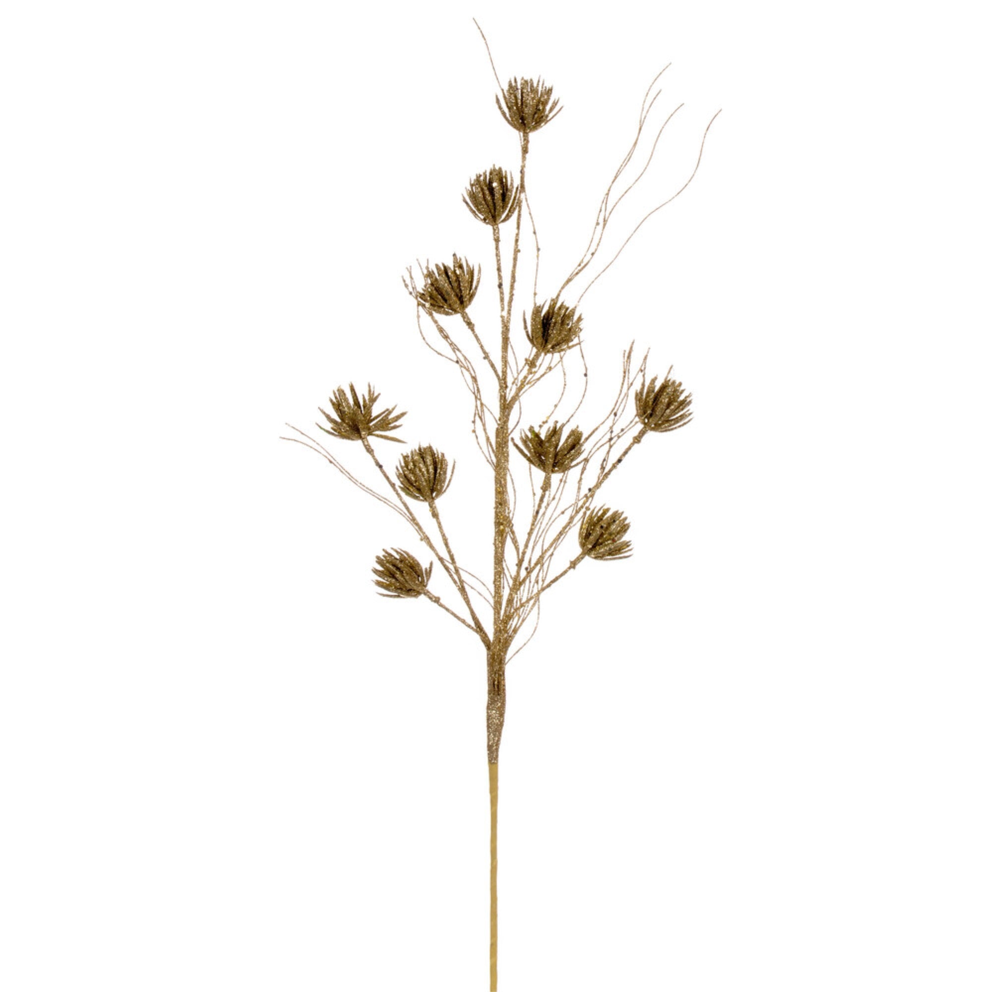 Vickerman 30” Gold Mini Flower Glitter Spray 6 per bag.