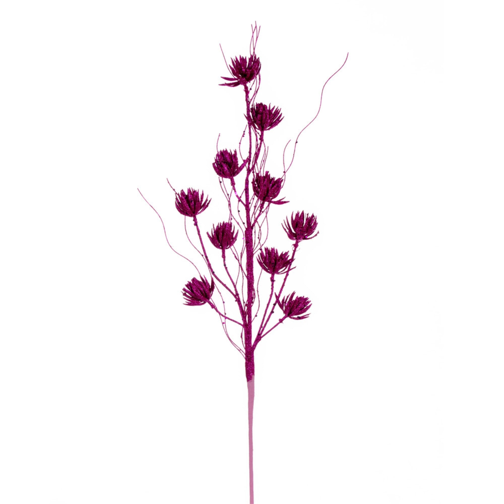 Vickerman 30” Hot Pink Mini Flower Glitter Spray 6 per bag.