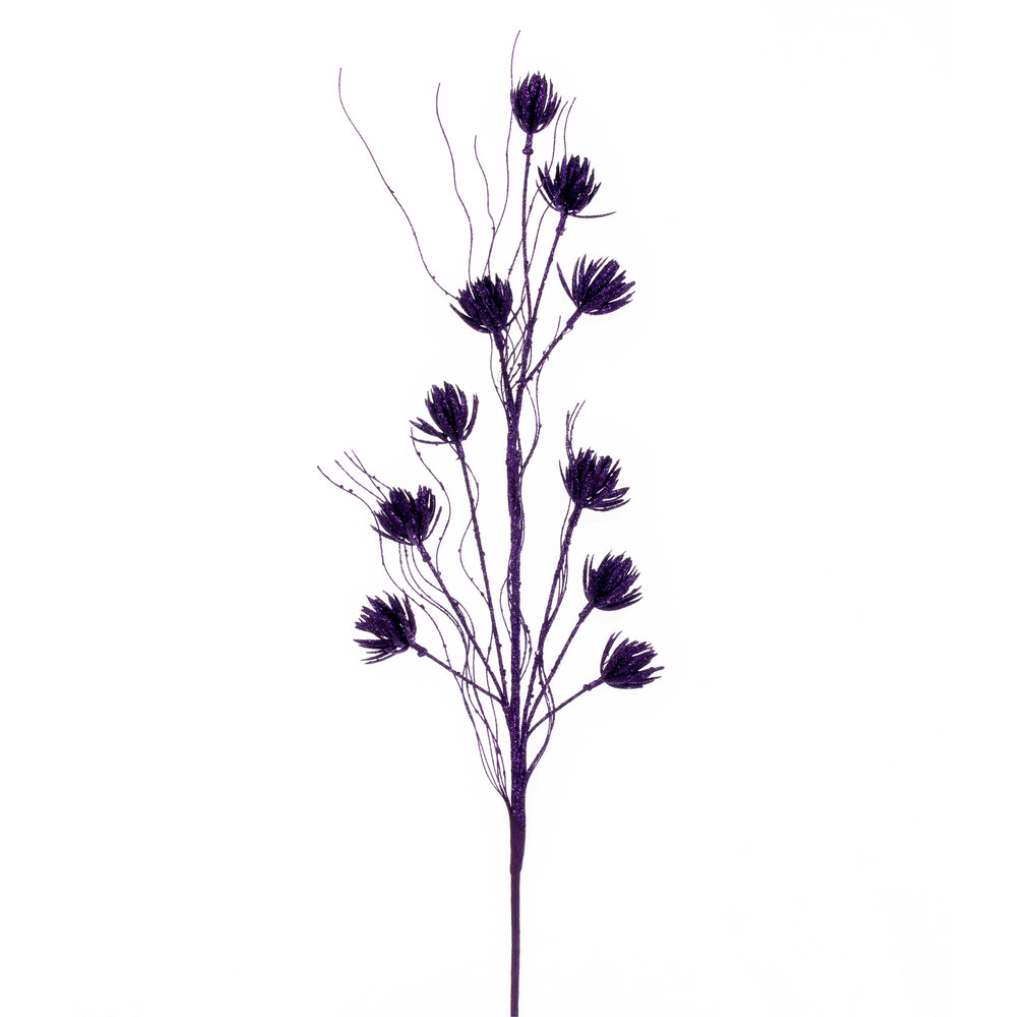 Vickerman 30” Purple Mini Flower Glitter Spray 6 per bag.