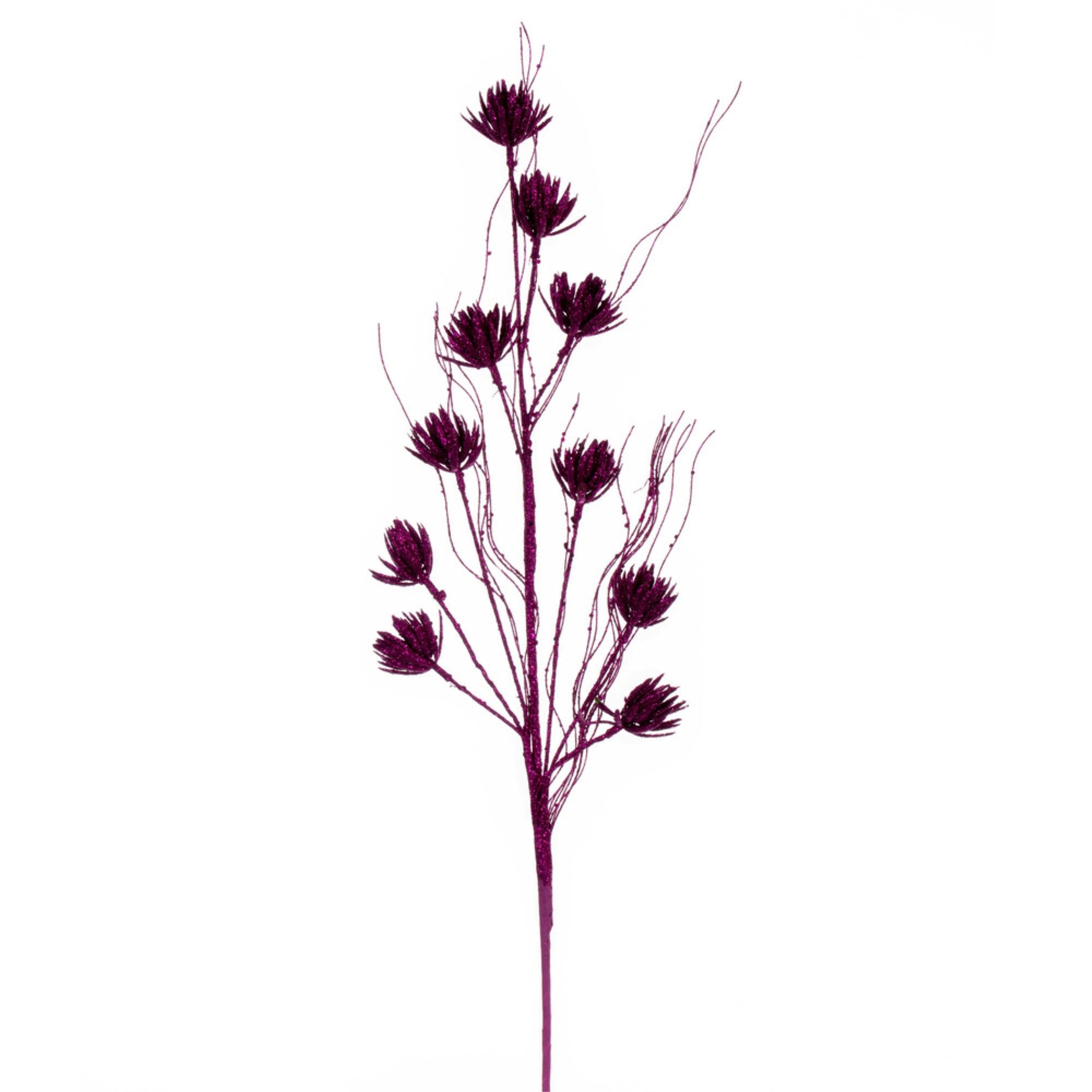 Vickerman 30” Fuchsia Mini Flower Glitter Spray 6 per bag.