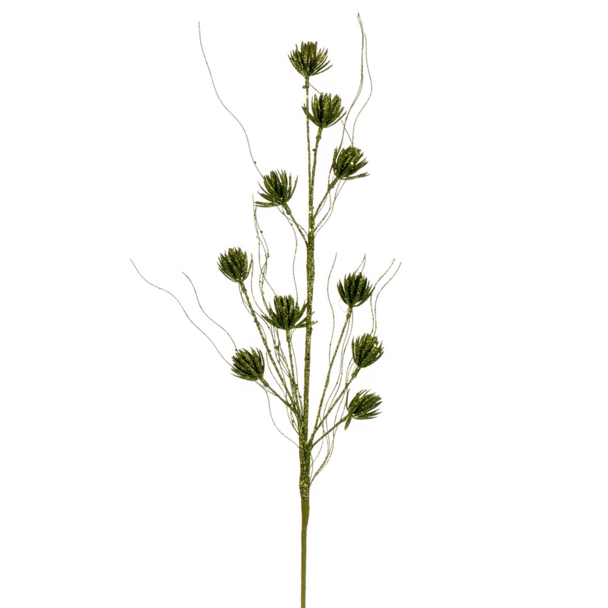 Vickerman 30” Lime Mini Flower Glitter Spray 6 per bag.