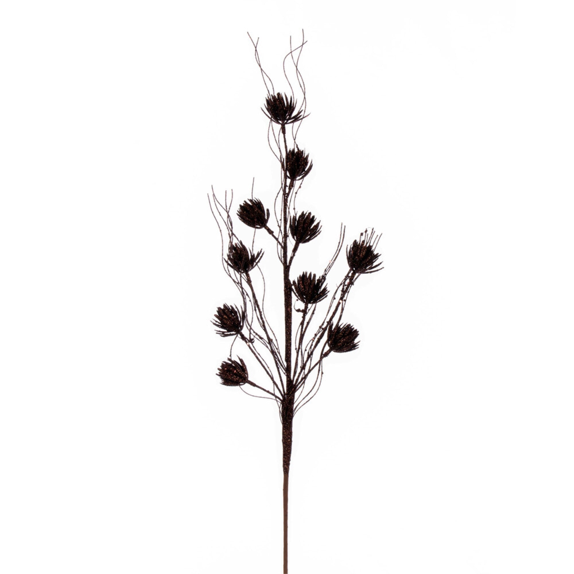 Vickerman 30” Chocolate Mini Flower Glitter Spray 6 per bag.