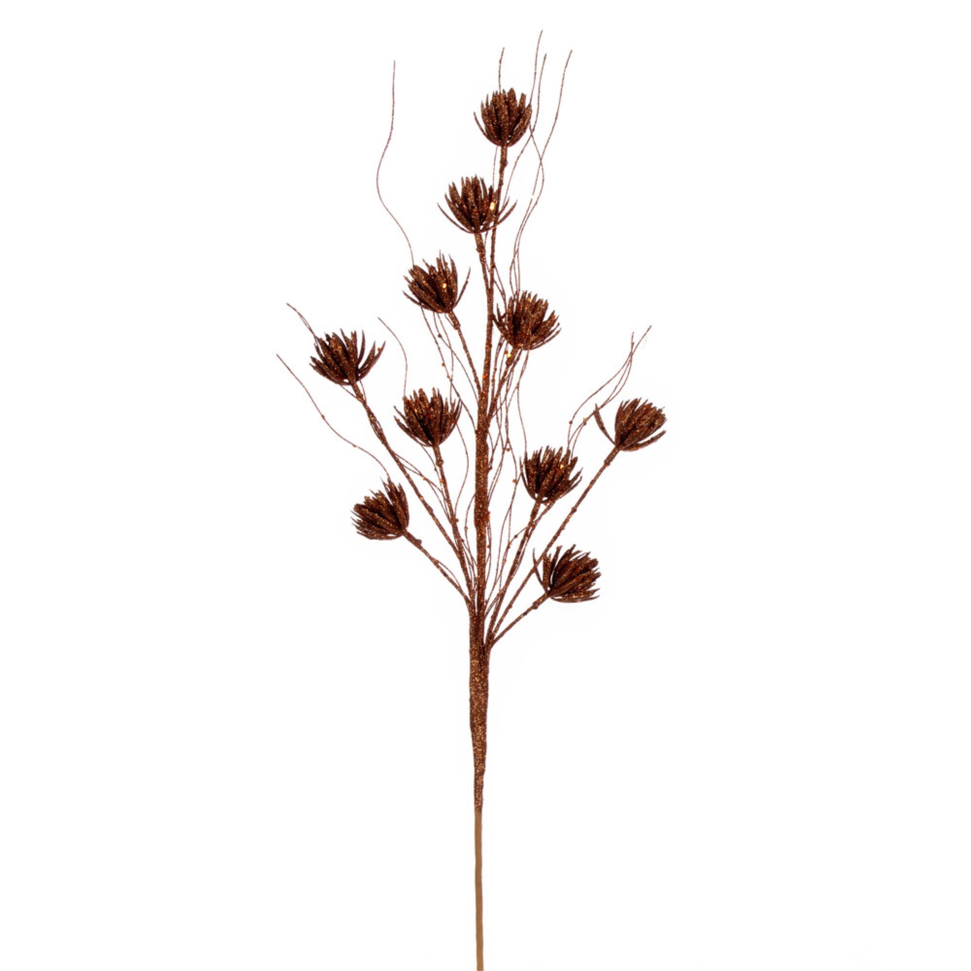 Vickerman 30” Copper Mini Flower Glitter Spray 6 per bag.