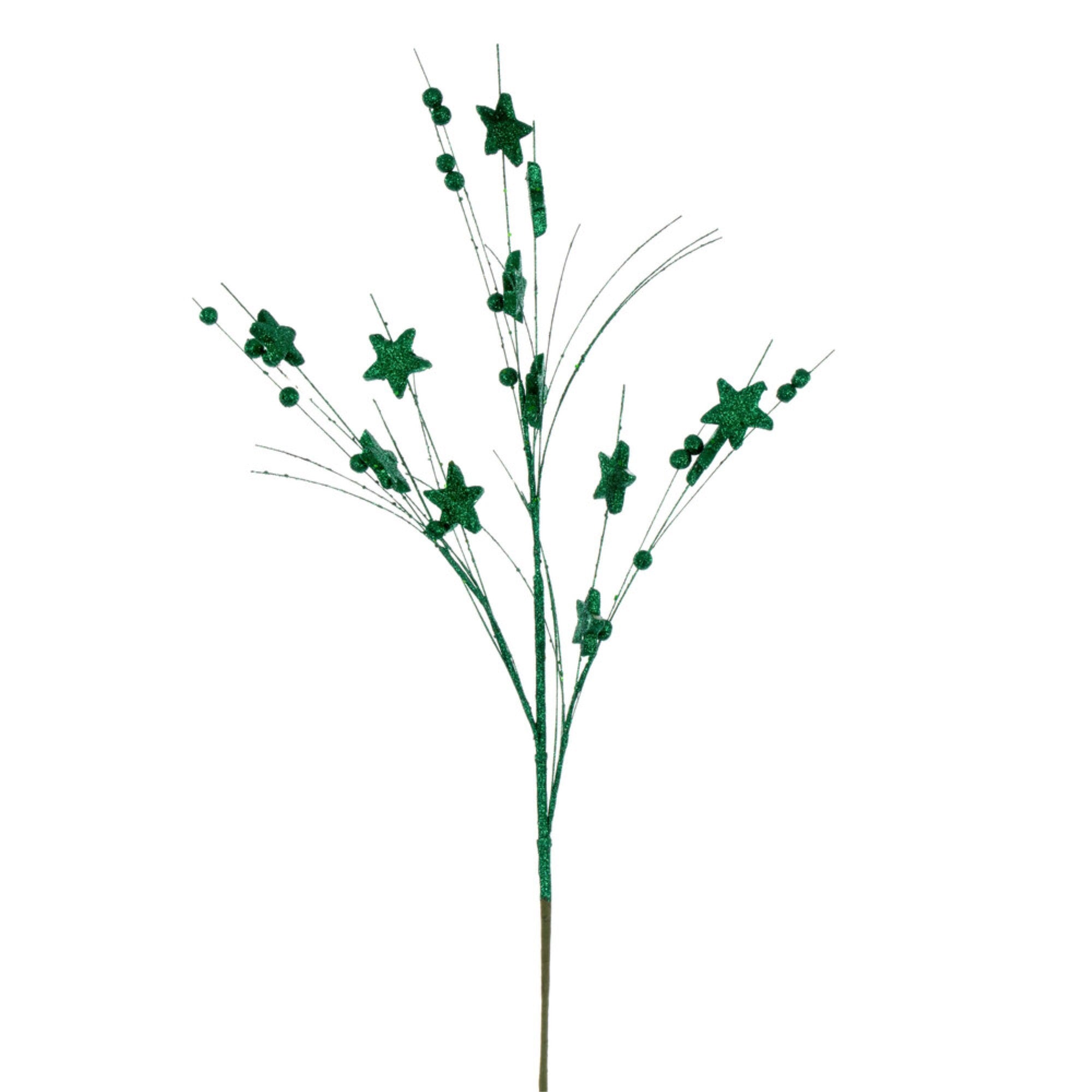 Vickerman 33” Seafoam Star and Ball Glitter Spray 6 per bag.