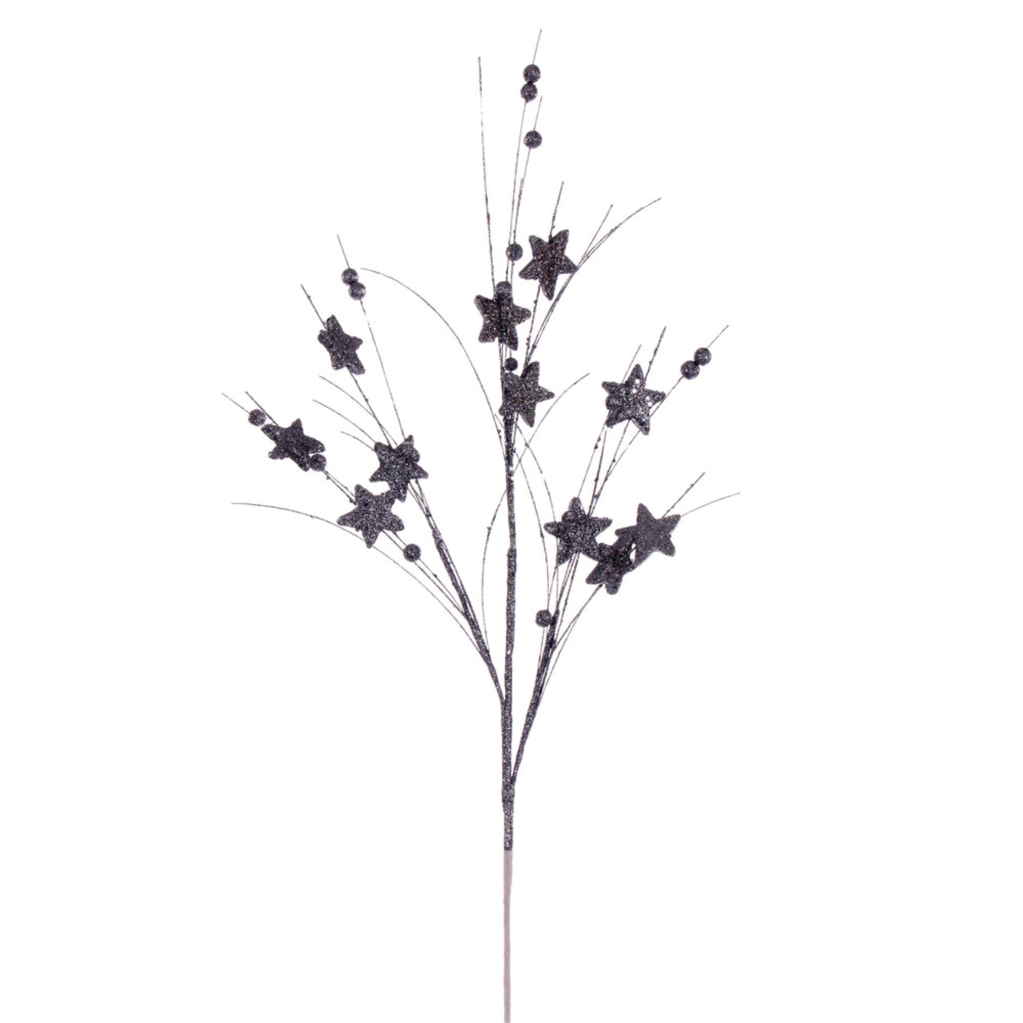 Vickerman 33” Pewter Star and Ball Glitter Spray 6 per bag.