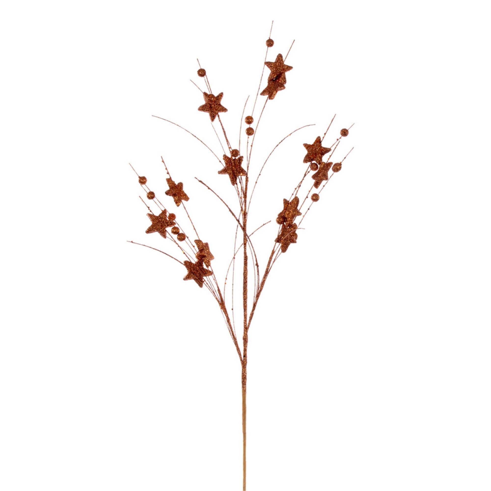 Vickerman 33” Copper Star and Ball Glitter Spray 6 per bag.