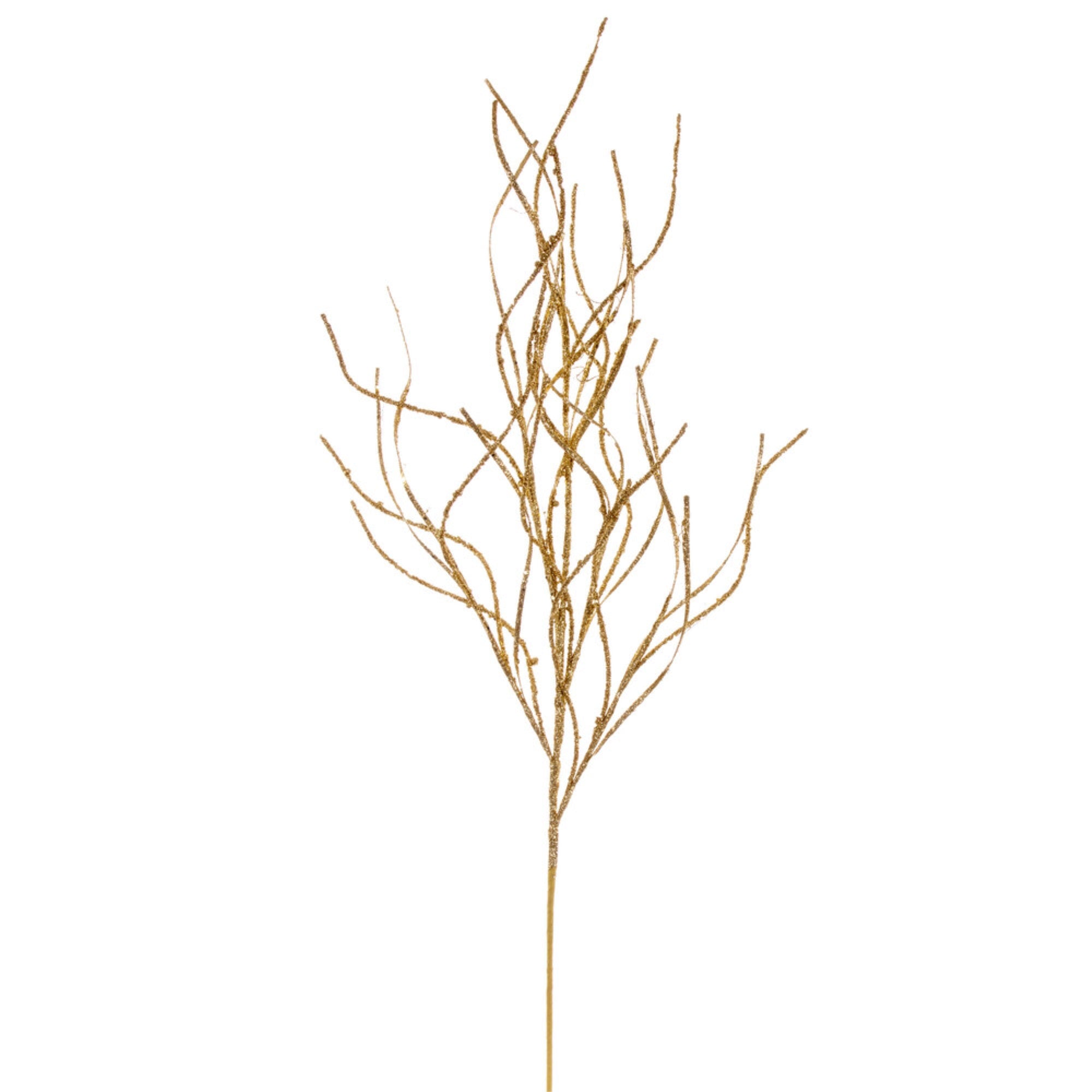 Vickerman 40” Gold Berry Cluster and Wavy Glitter Ball Spray 4 per bag.