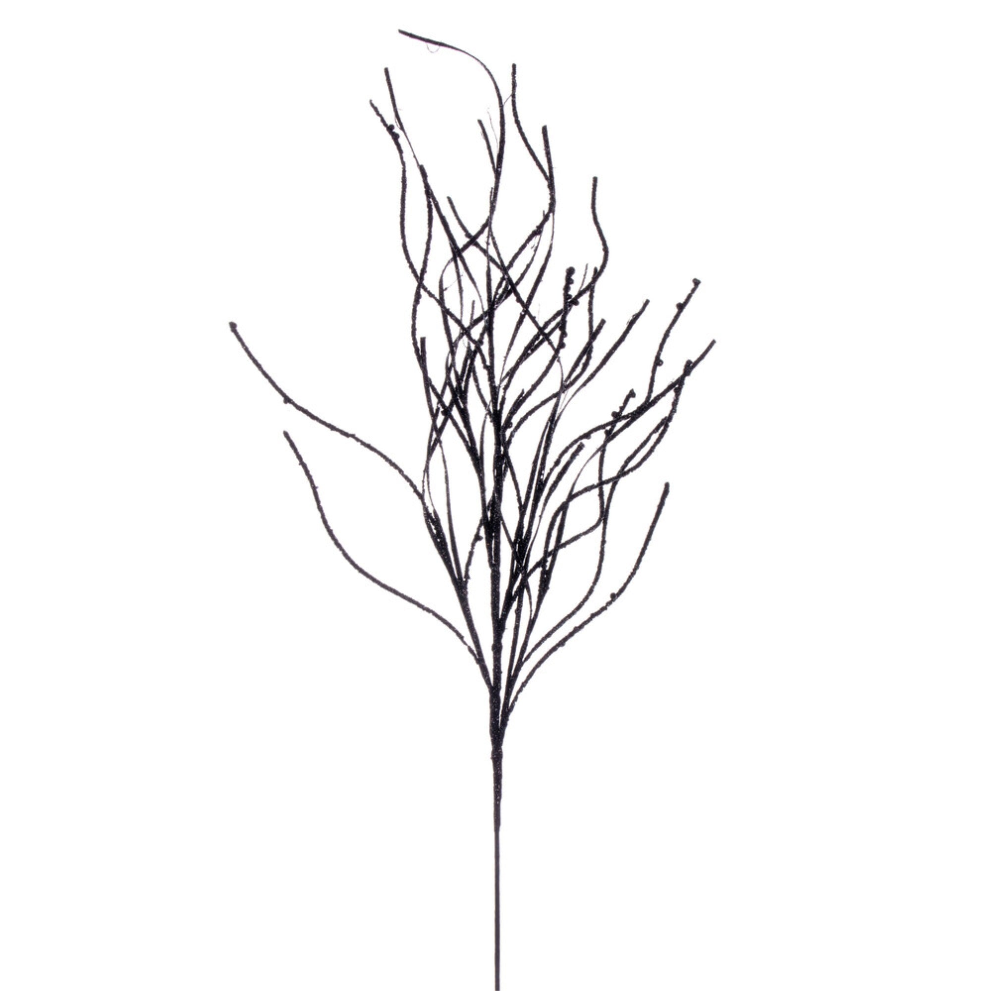 Vickerman 40” Black Berry Cluster and Wavy Glitter Ball Spray 4 per bag.