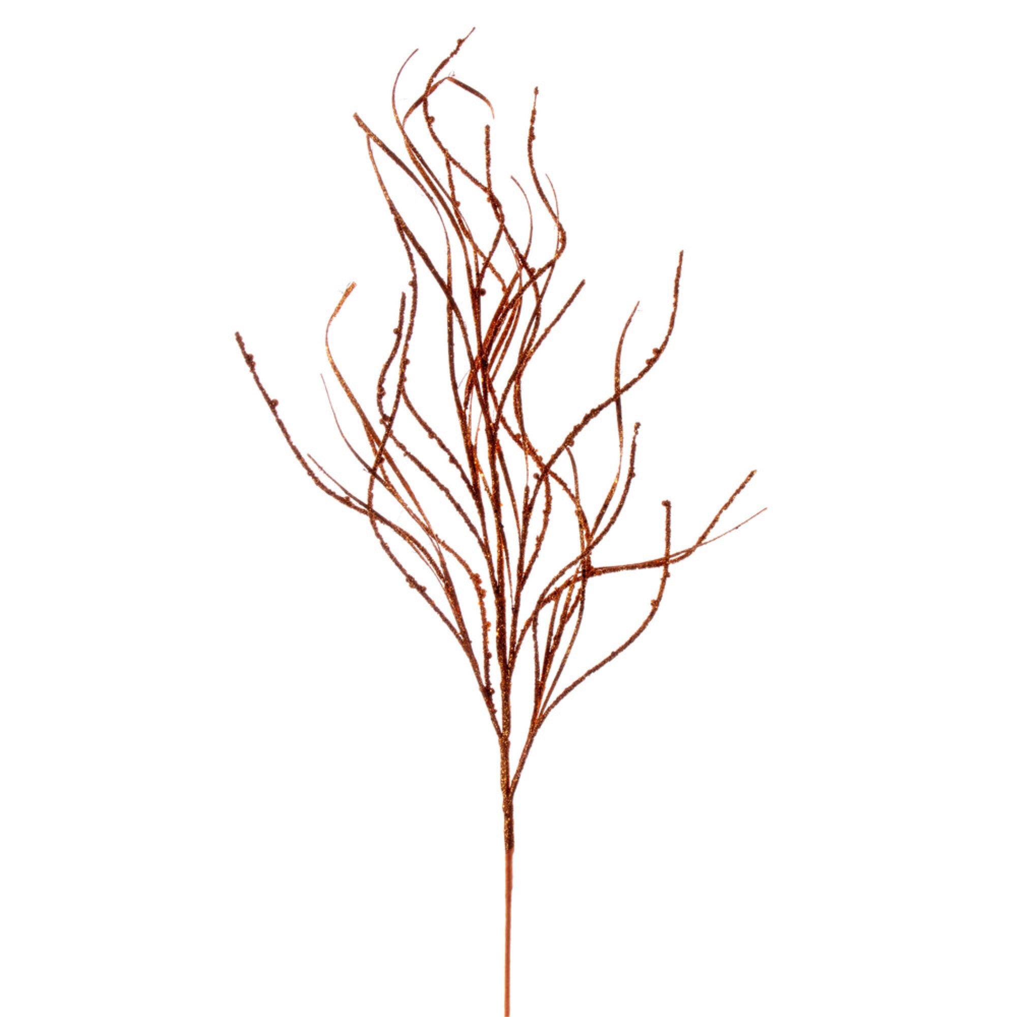 Vickerman 40” Burnished Orange Berry Cluster and Wavy Glitter Ball Spray 4 per bag.